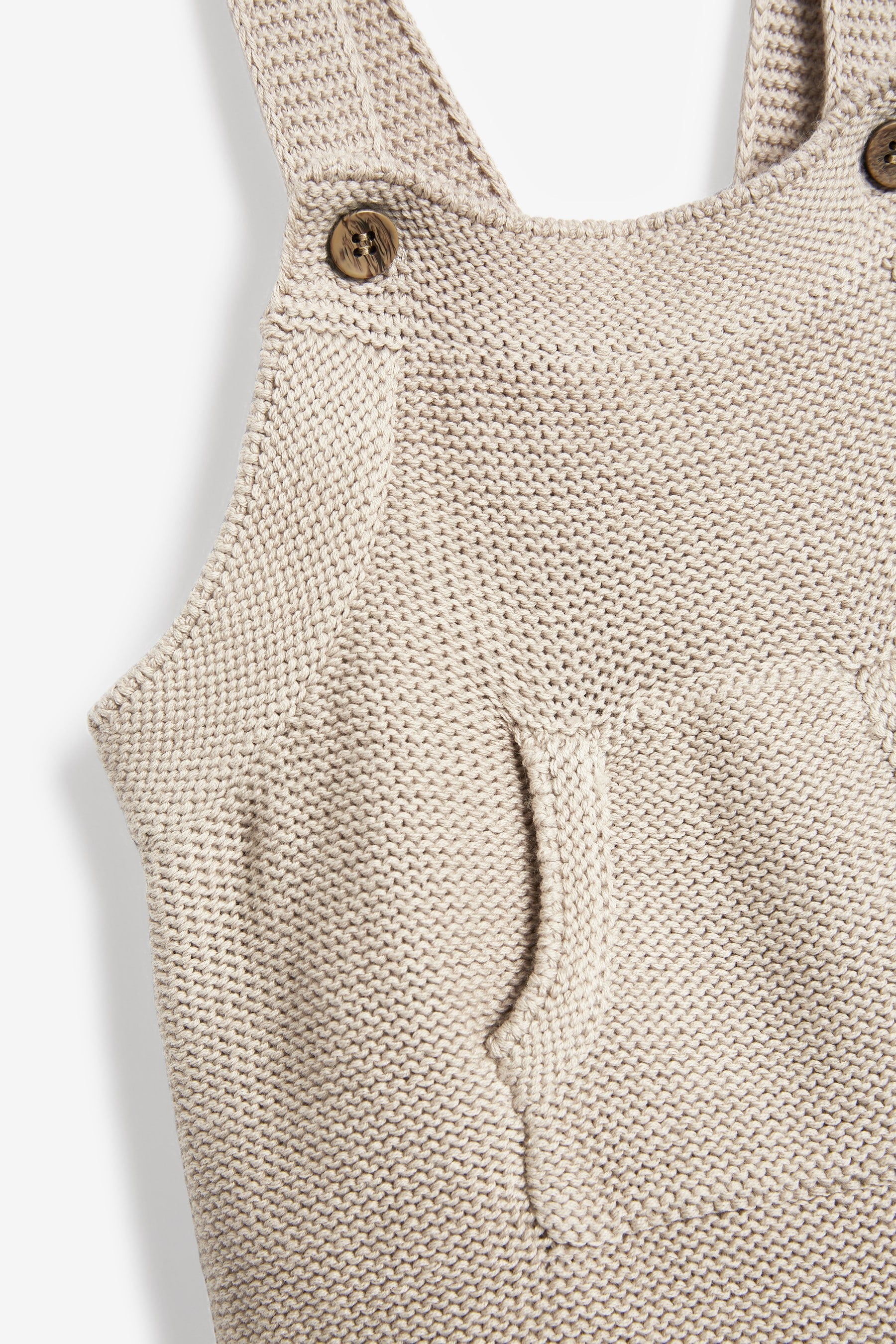 Cream The Little Tailor Cream Fawn Ecru Knitted Dungarees