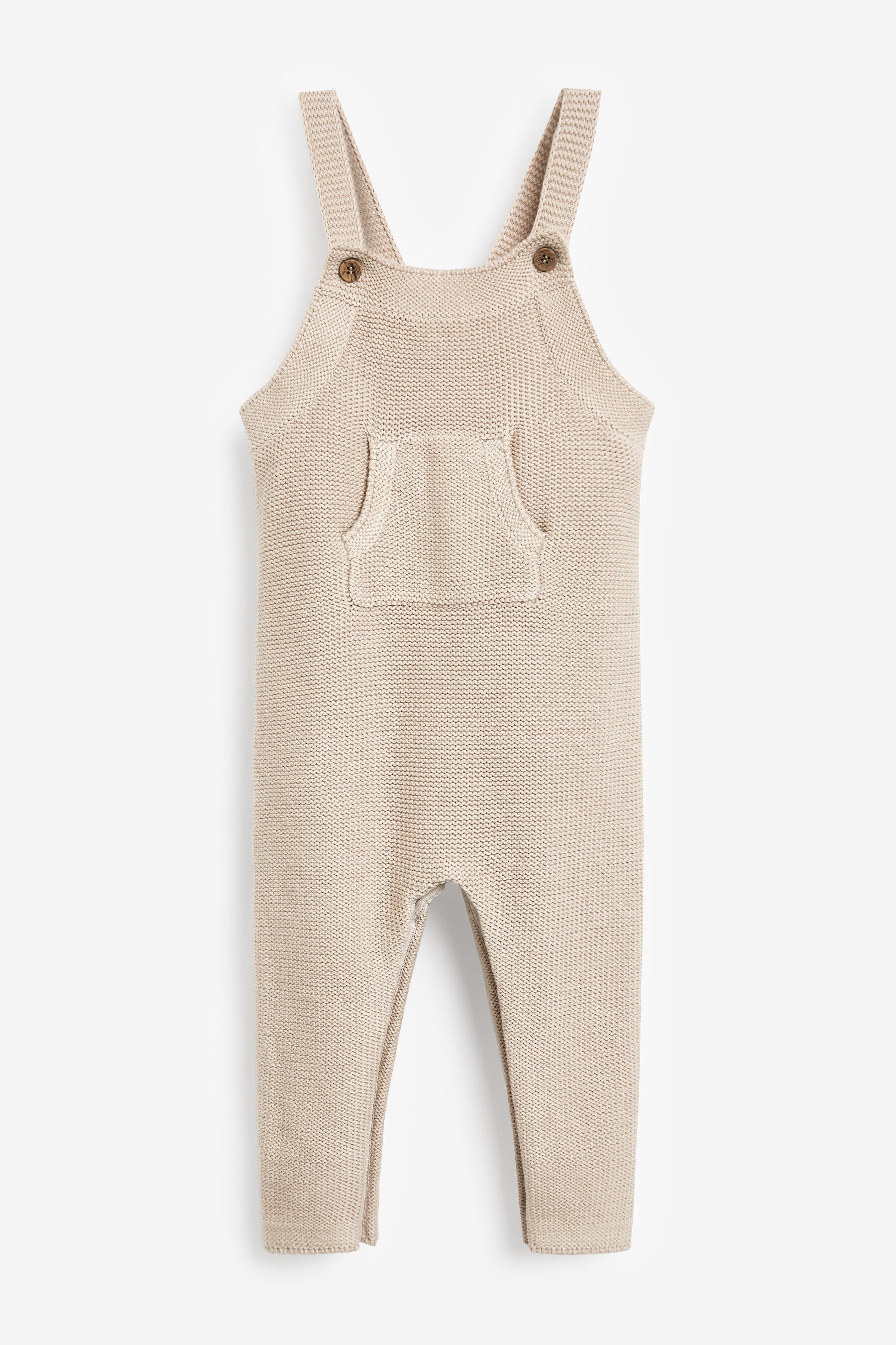 Cream The Little Tailor Cream Fawn Ecru Knitted Dungarees