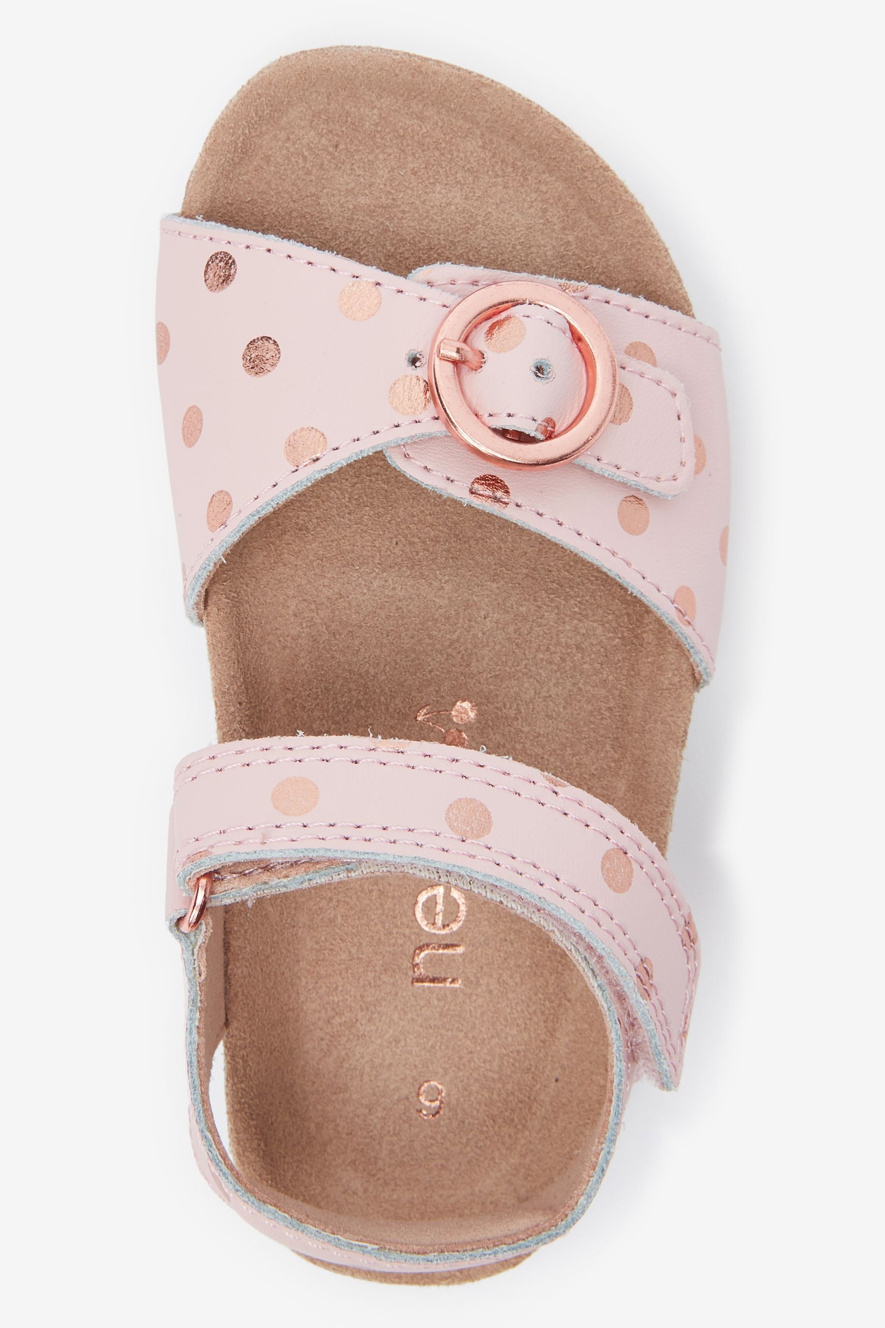 Pink Leather Wide Fit (G) Buckle Sandals