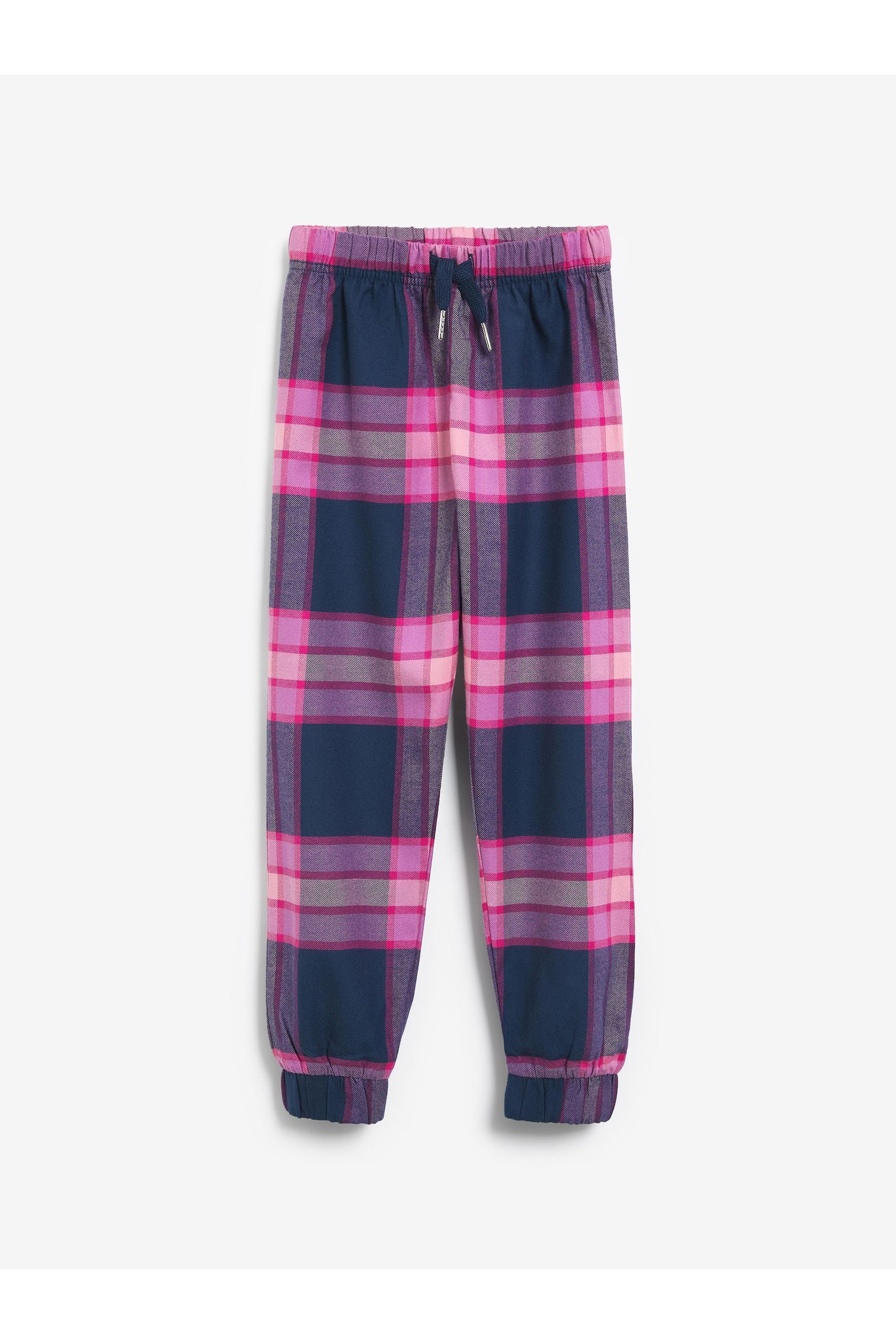 Pink/Blue 2 Pack Check Pyjamas (3-16yrs)