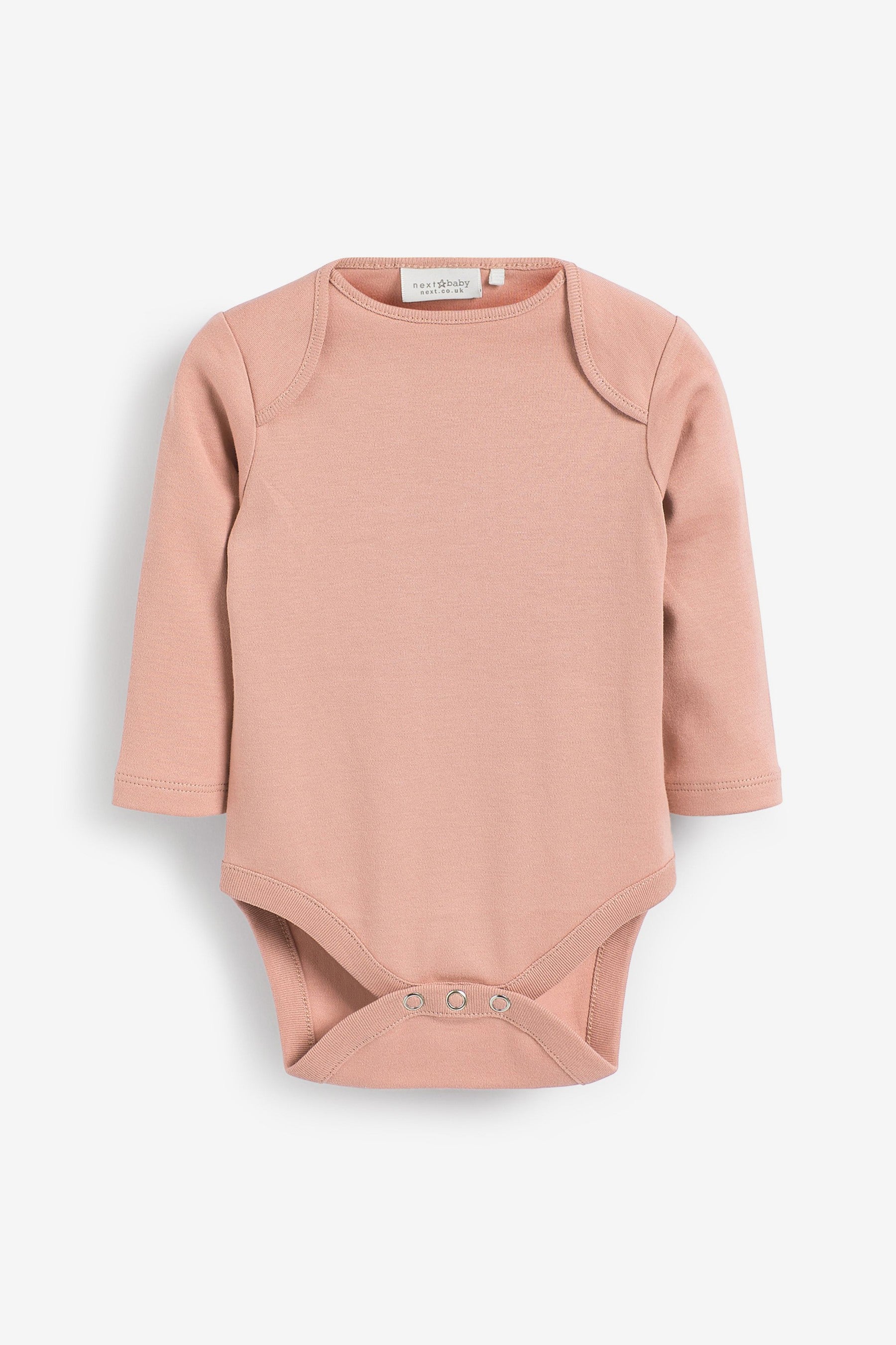 Dusky Pink Baby 5 Pack Essential Long Sleeve Bodysuits (0mths-3yrs)