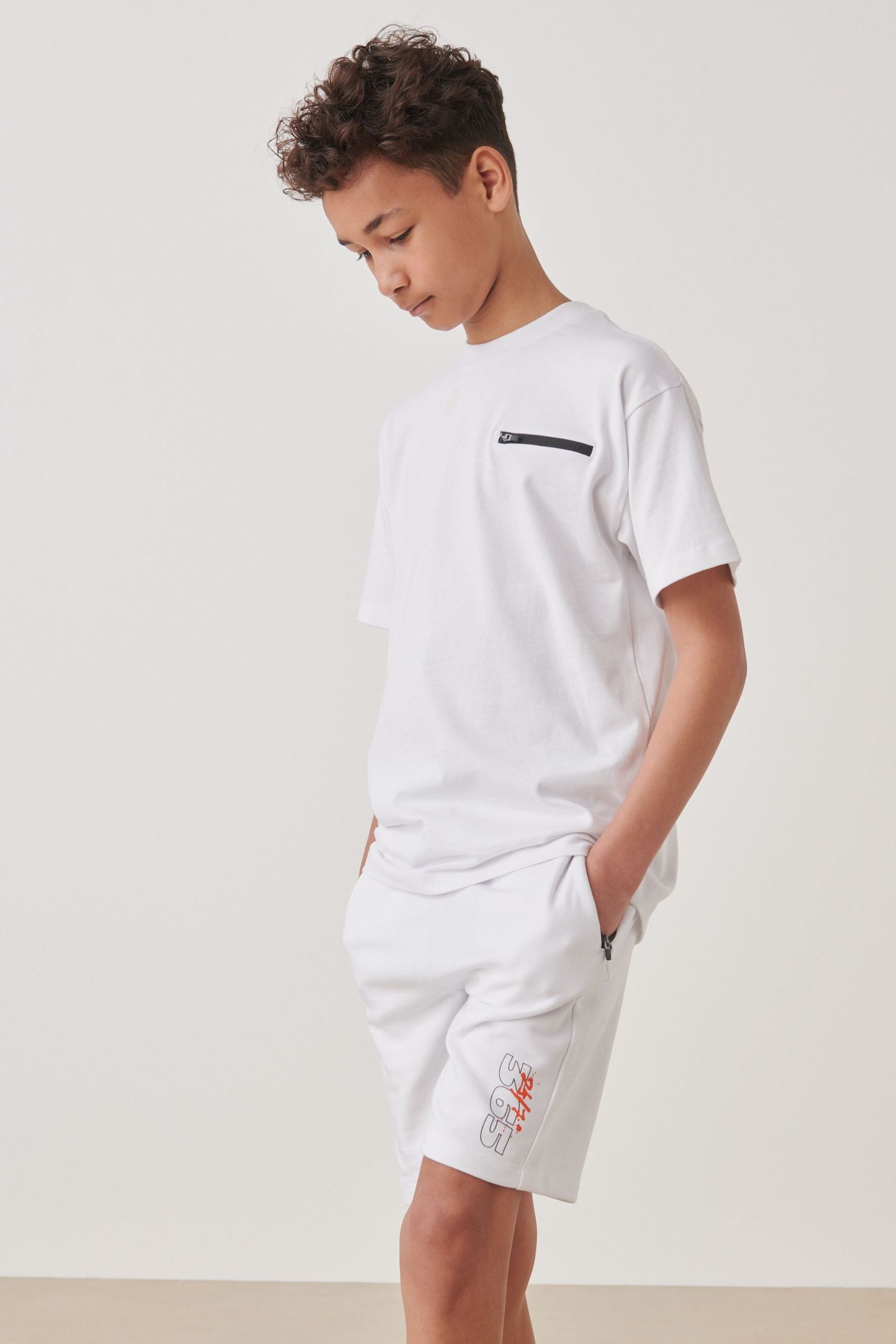 White T-Shirt And Short Set (3-16yrs)