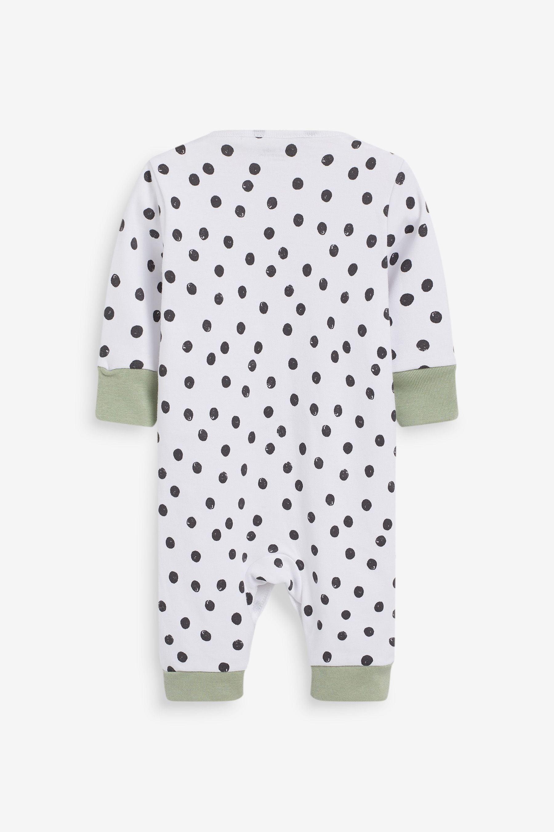 Mint Green/Charcoal Grey Baby 5 Pack Printed Footless Sleepsuits (0mths-3yrs)