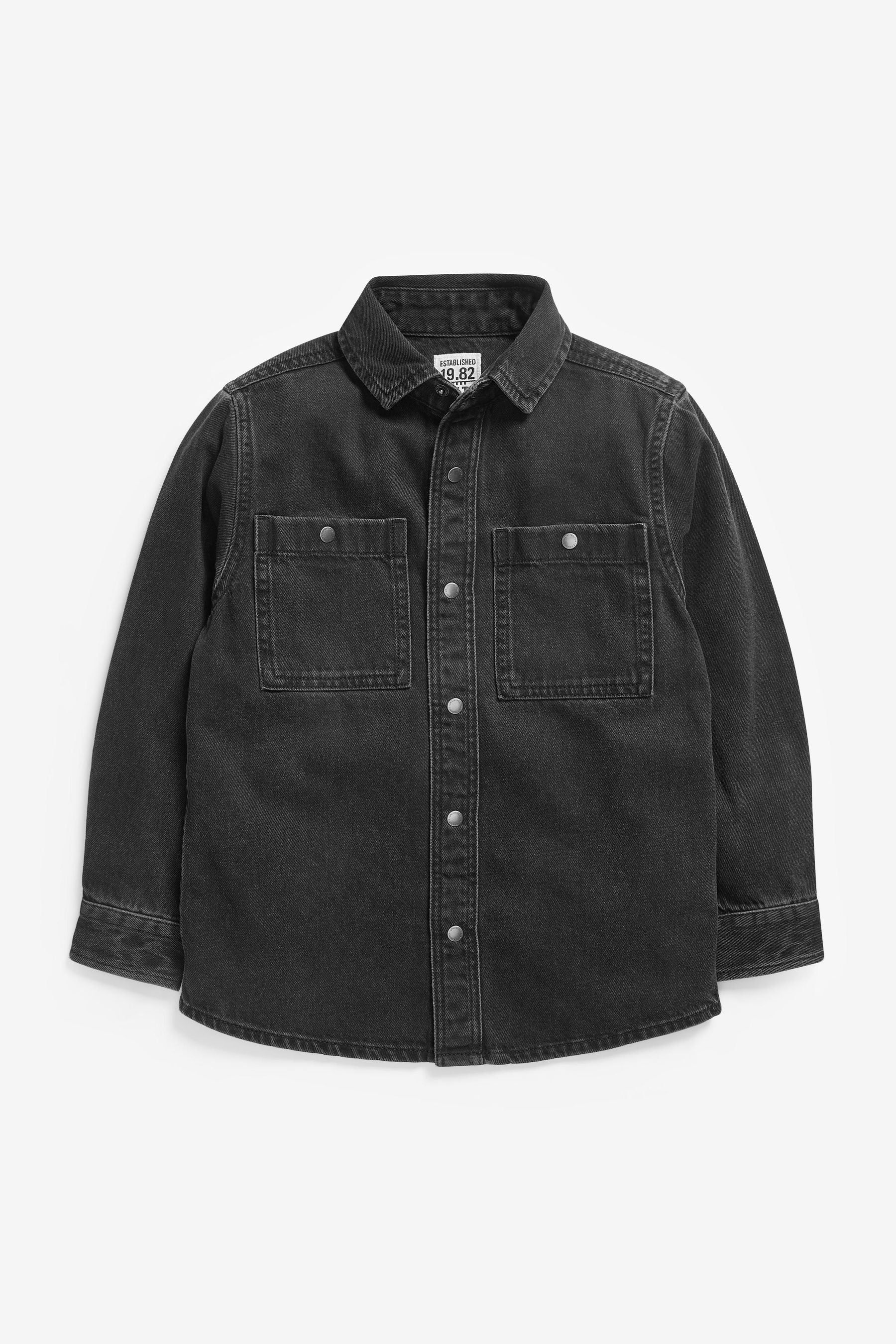 Black Long Sleeve Denim Shirt (3-16yrs)