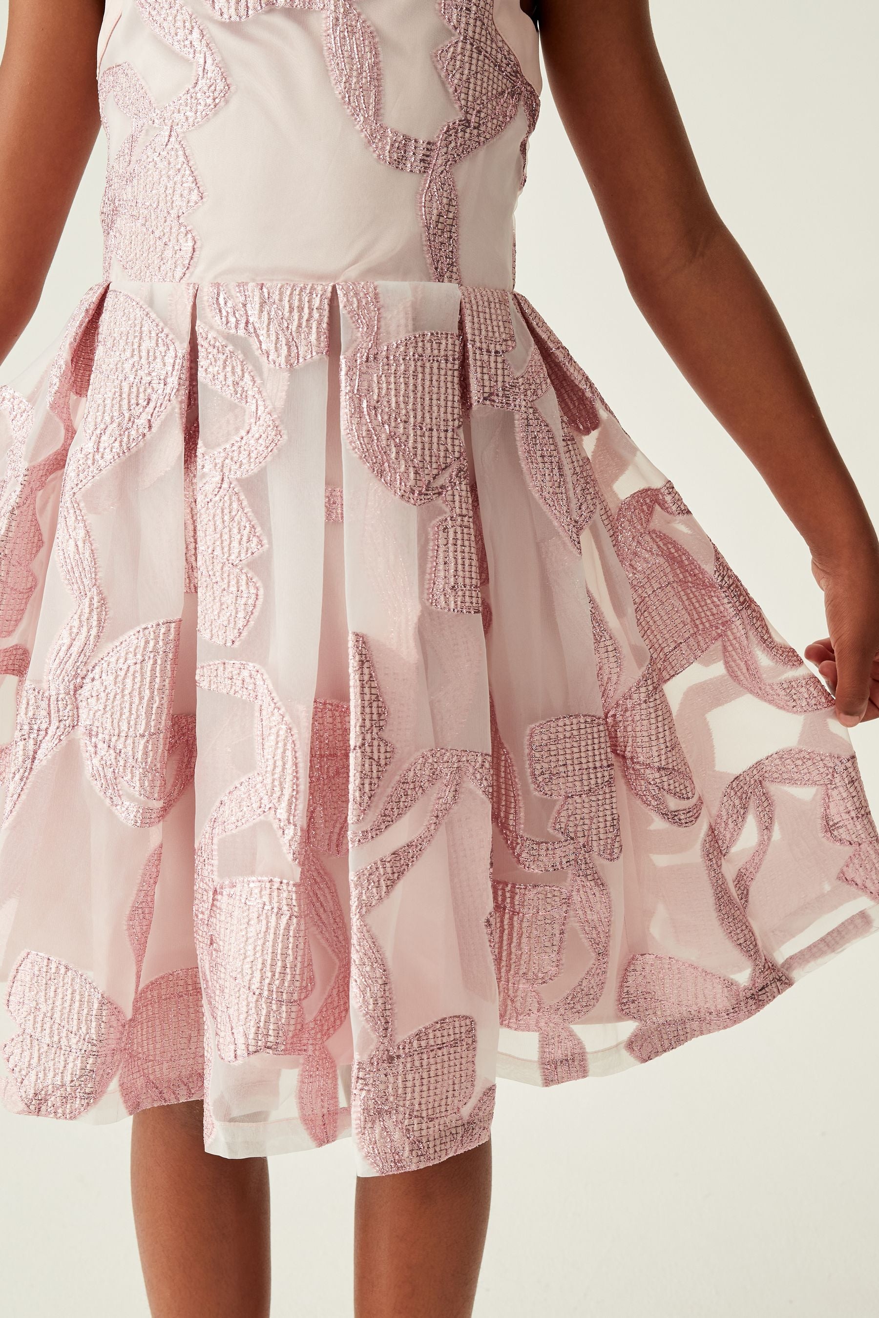 Pink Baker by Ted Baker Sparkly Bow Jacquard Dress