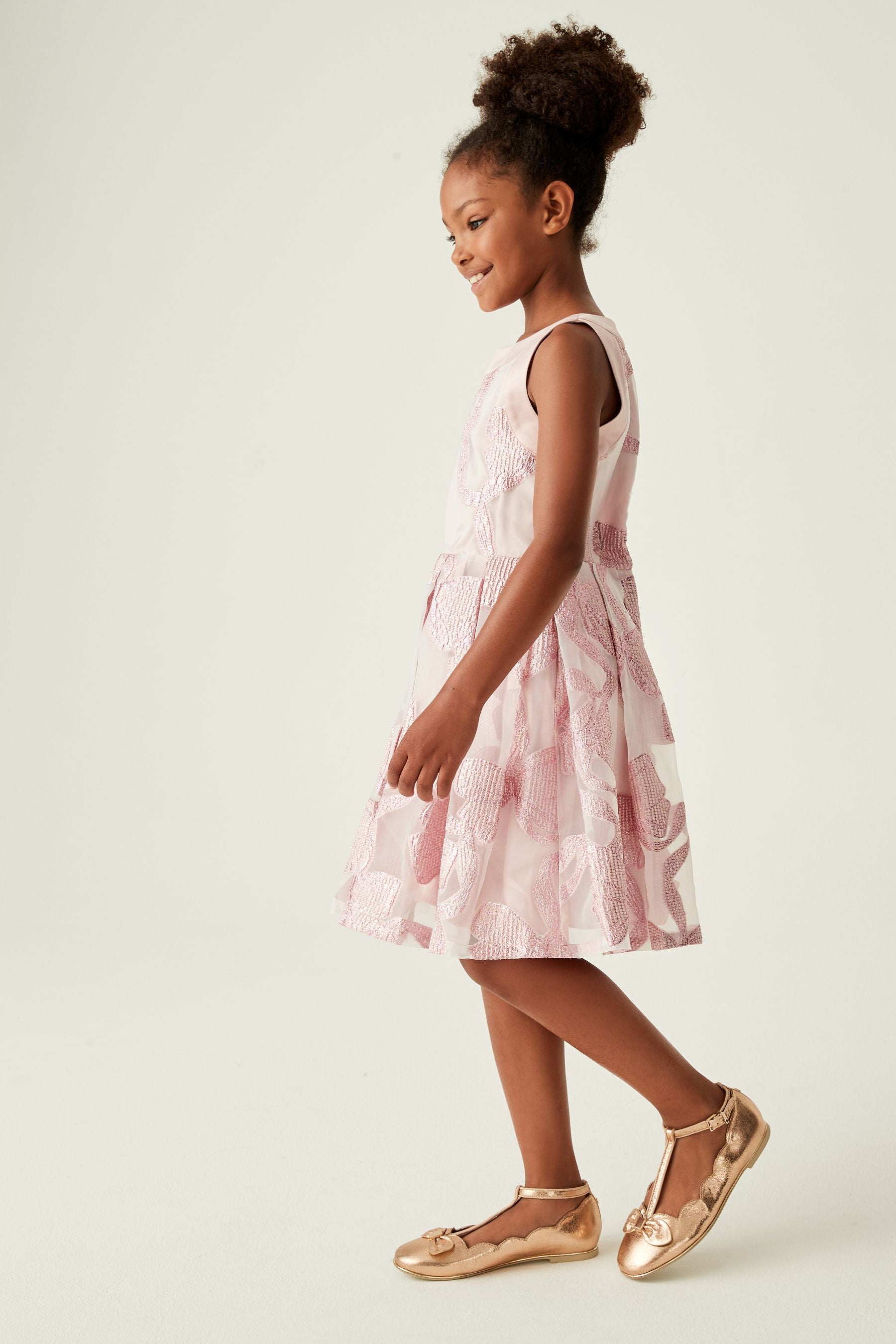 Pink Baker by Ted Baker Sparkly Bow Jacquard Dress