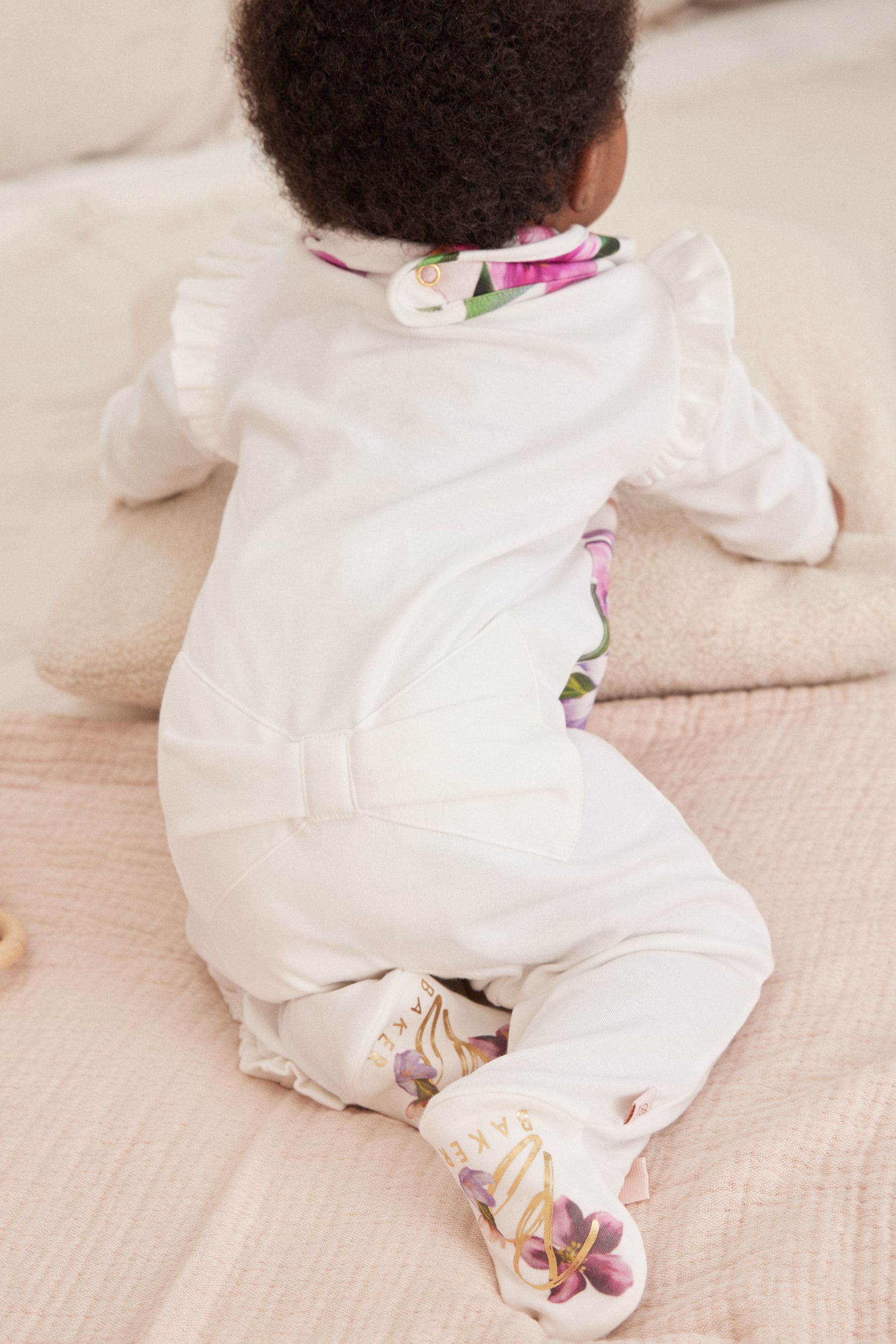 White Baker by Ted Baker Placement White Sleepsuit and Bib Set