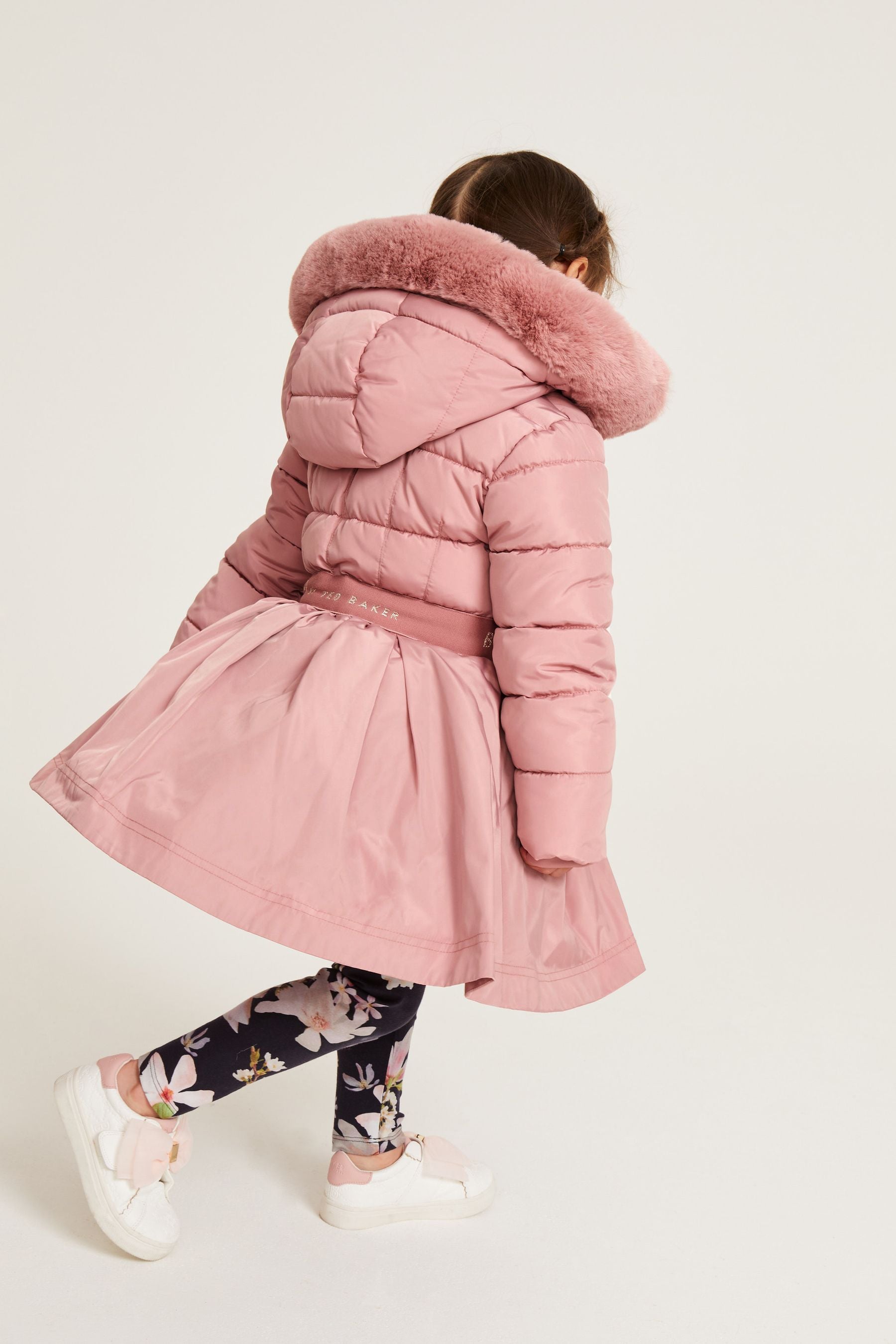 Pink Baker by Ted Baker Shower Resistant Skirted Coat