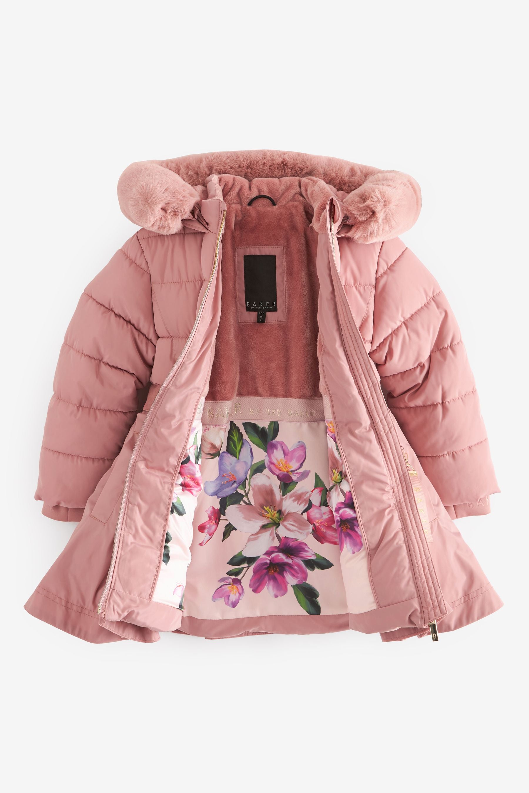 Pink Baker by Ted Baker Shower Resistant Skirted Coat