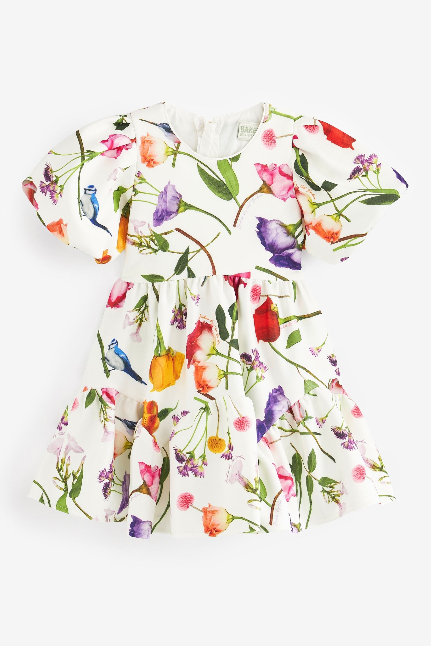 White Baker by Ted Baker Floral Scuba White Dress