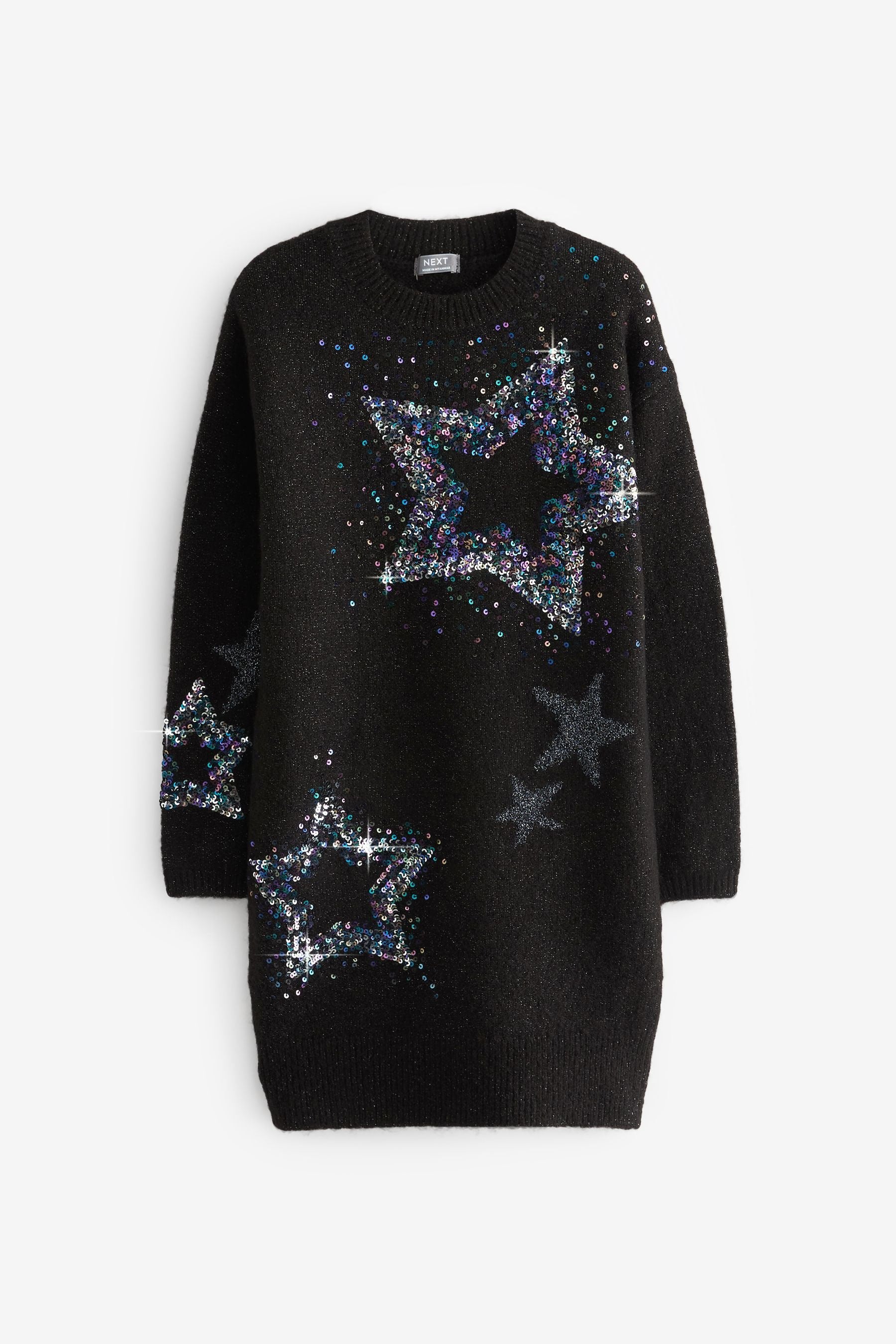 Black Sequin Jumper Dress (3-16yrs)