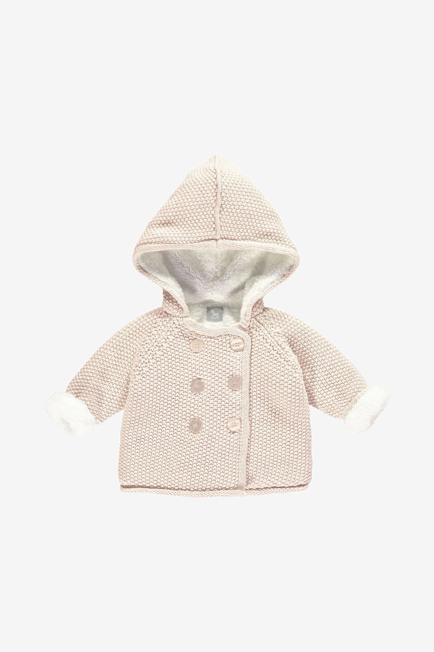 Pink The Little Tailor Baby Plush Lined Pixie Pram Coat