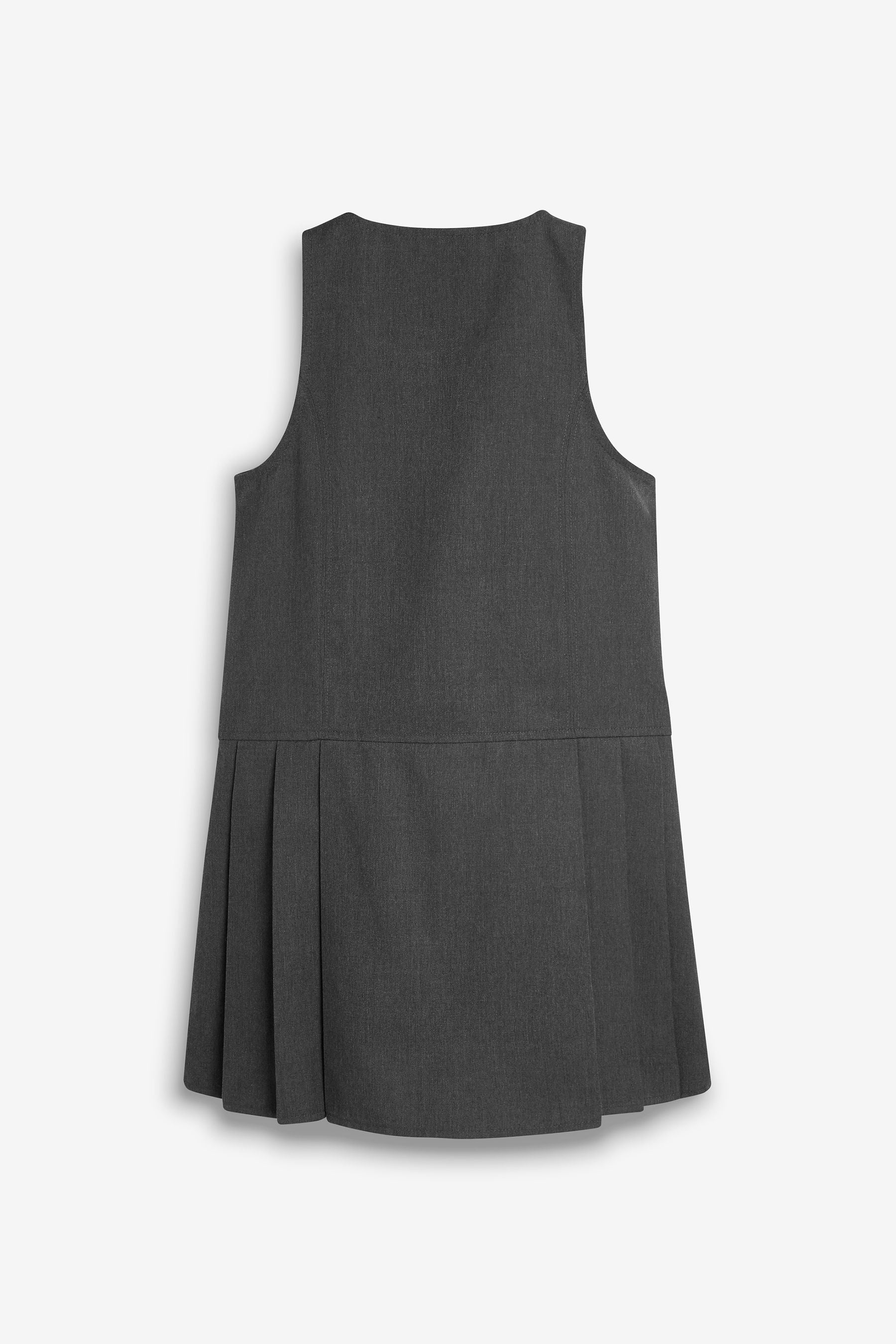 Grey Embroidered Pinafore School Dress (3-14yrs)