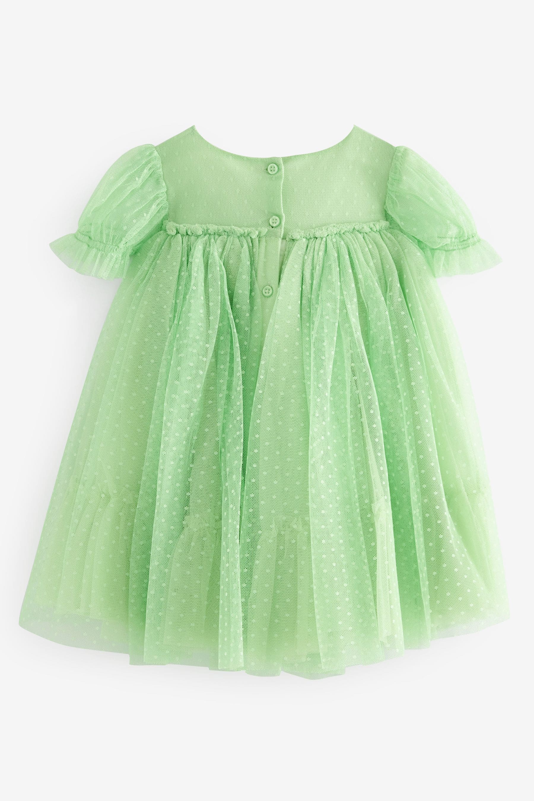 Green Mesh Party Dress (3mths-7yrs)