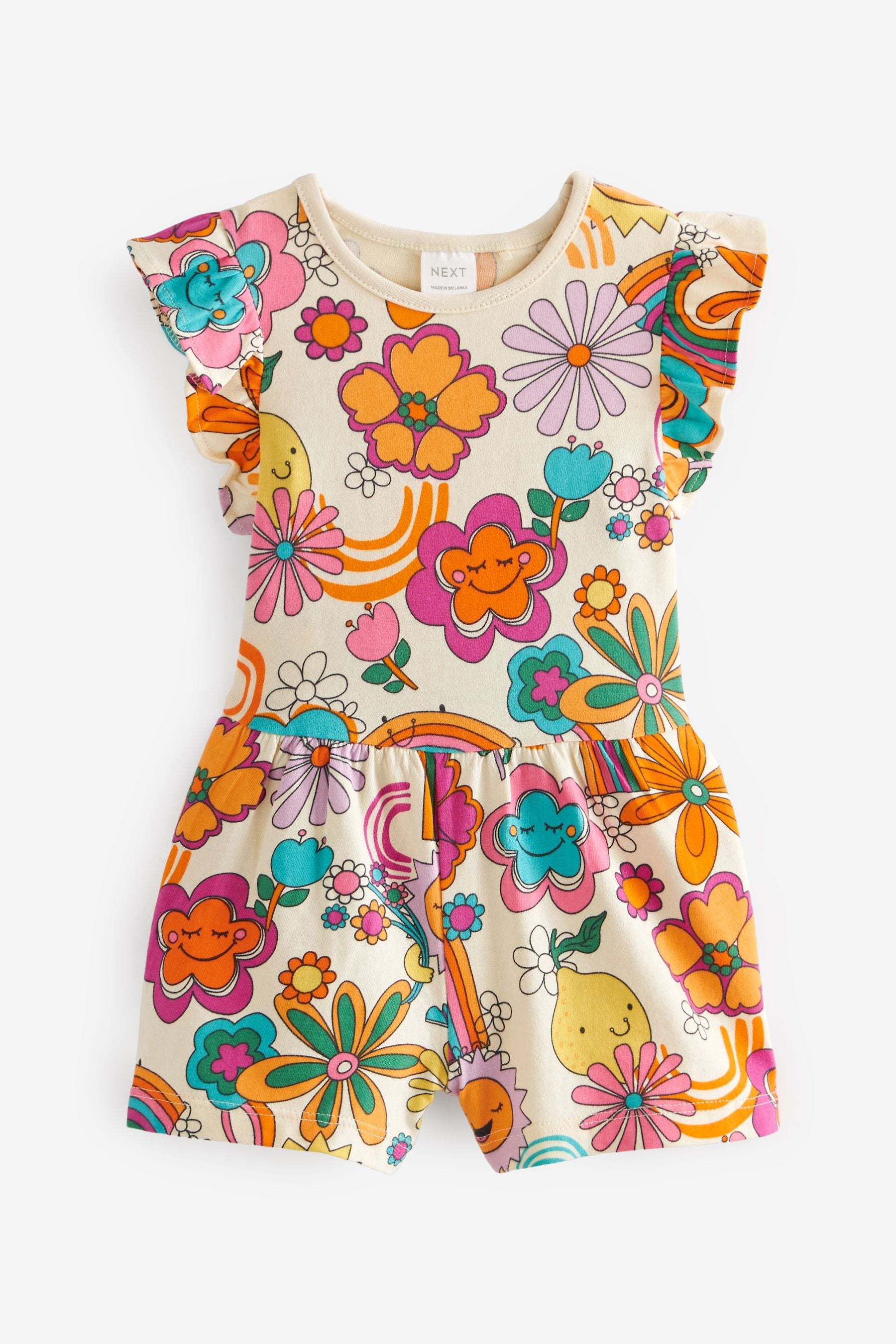 Multicolour Short Sleeve Playsuit (3mths-7yrs)