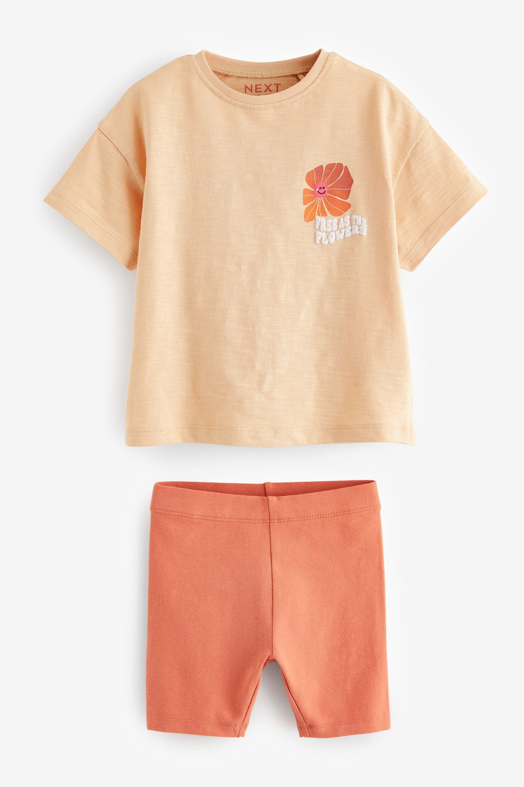 Brown Short Sleeve Top and Shorts Set (3mths-7yrs)