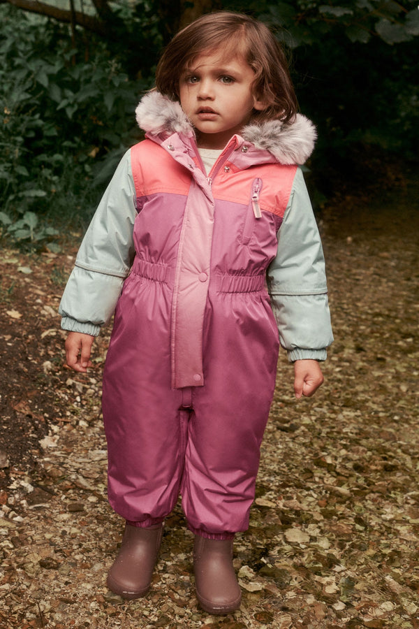 Pink Waterproof Colourbock Snowsuit (3mths-7yrs)