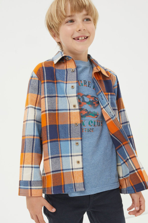 Orange FatFace Arlo Check Shirt