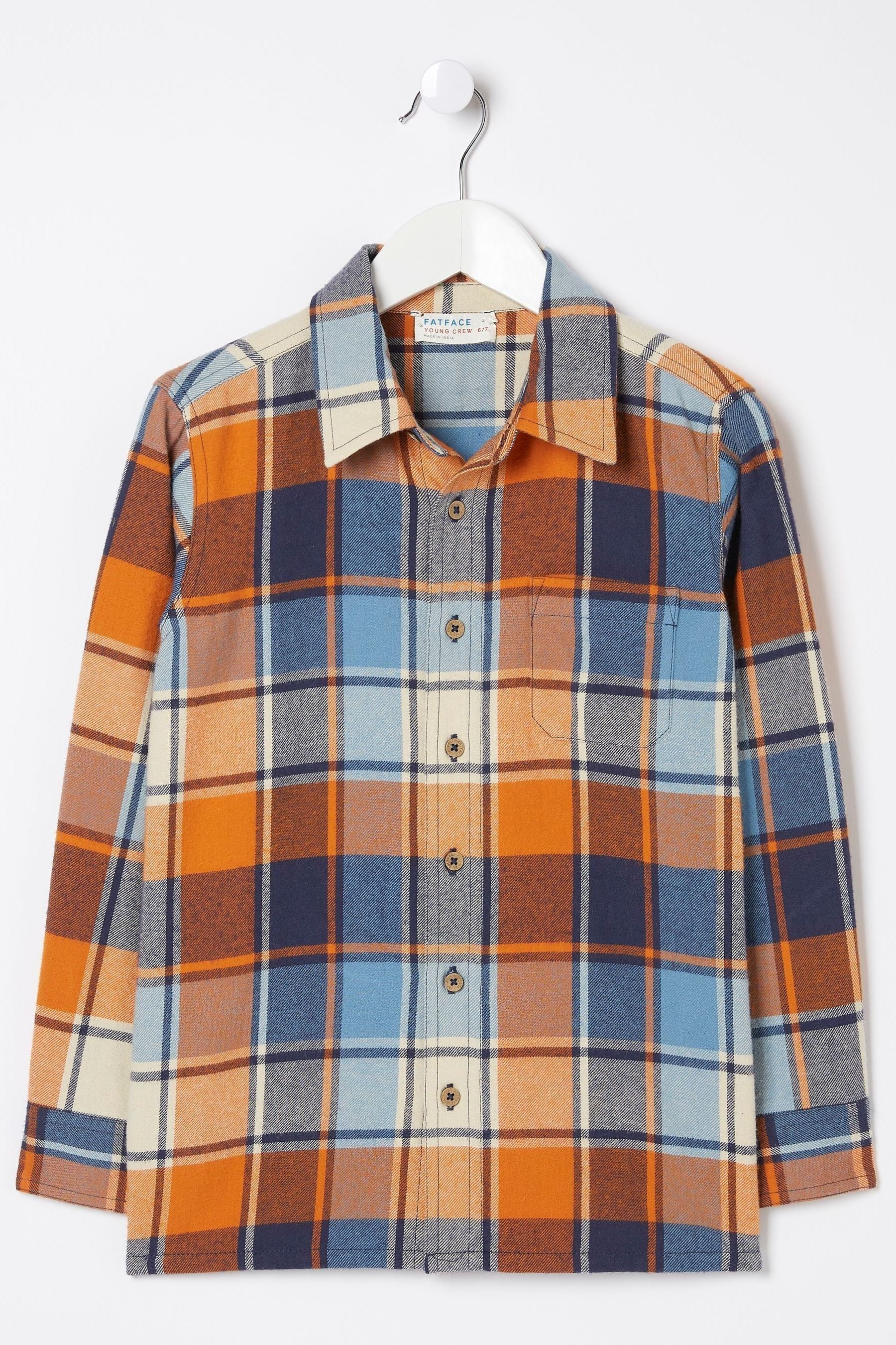 Orange FatFace Arlo Check Shirt