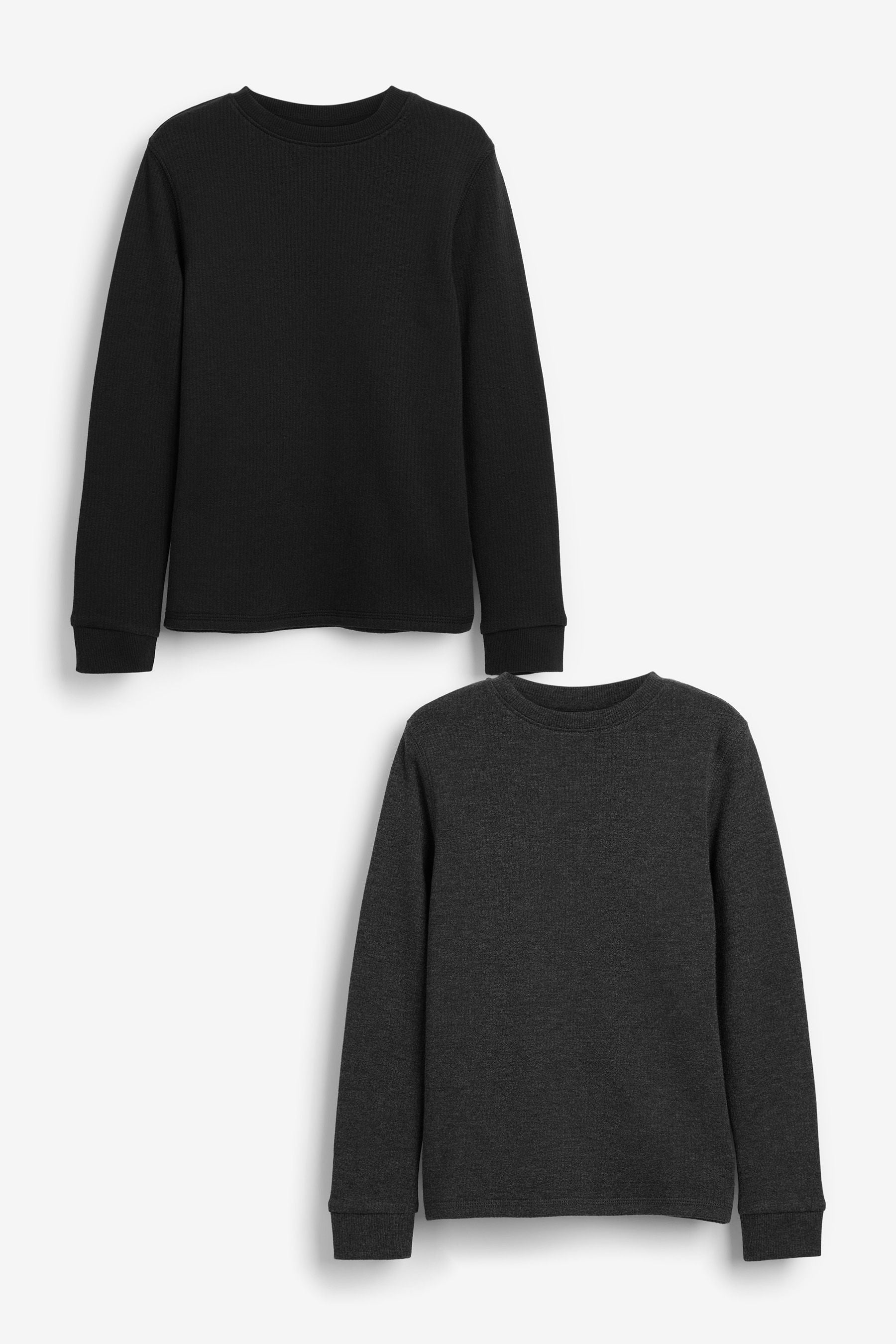 Black/Grey Long Sleeve Thermal Tops 2 Pack (2-16yrs)