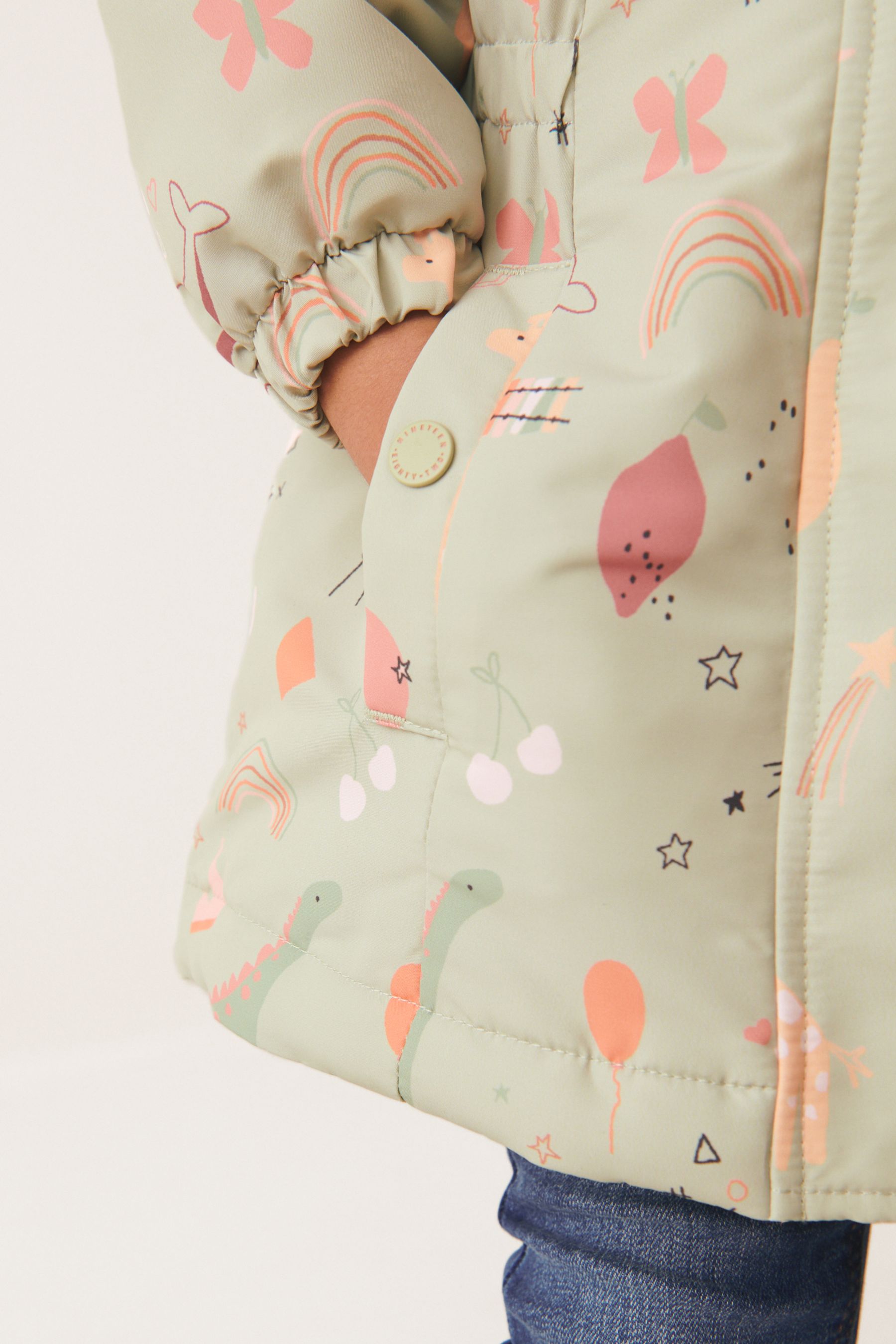 Sage Green Shower Resistant Character Jacket (9mths-7yrs)