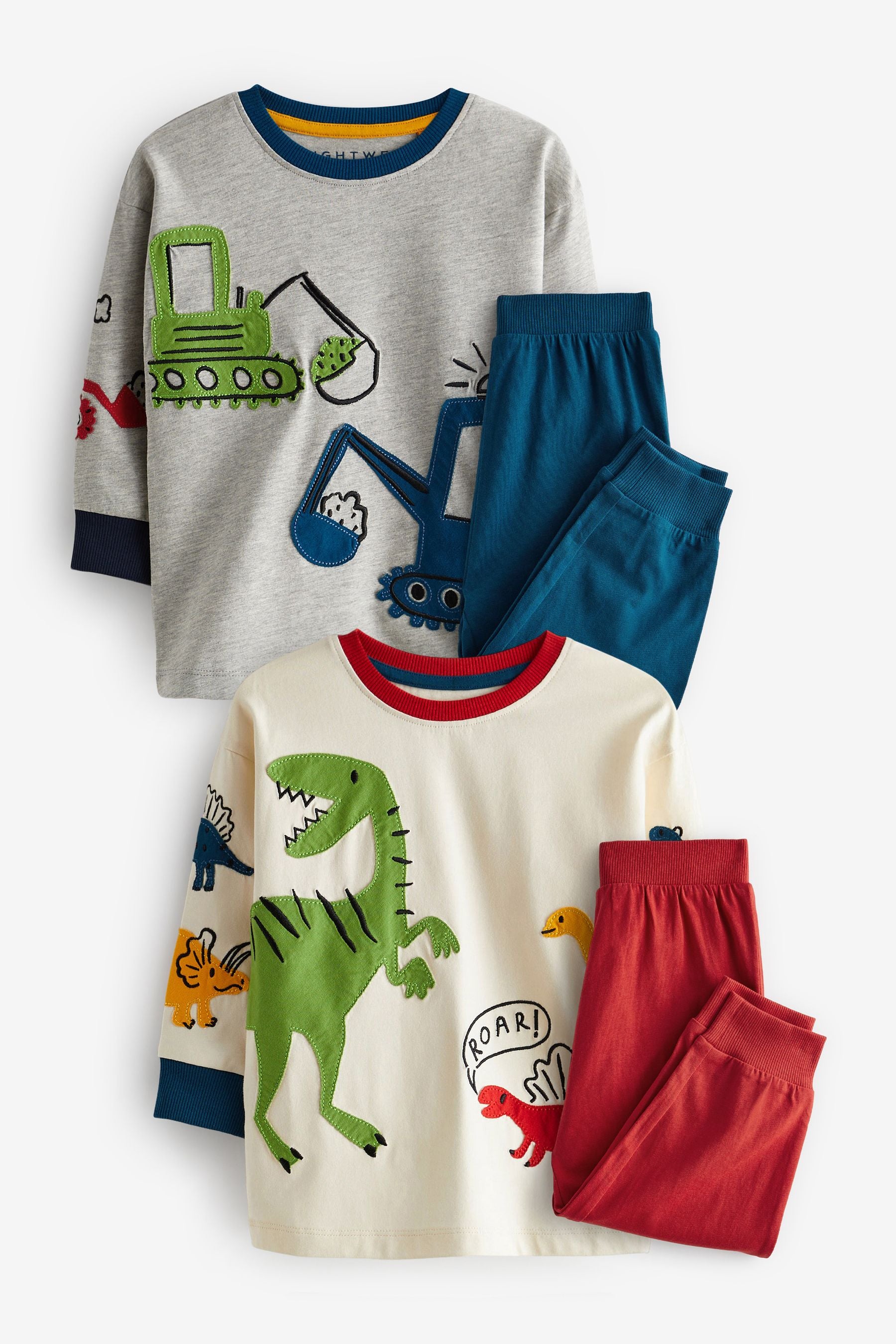 Multi Dinosaur Pyjamas 2 Pack (9mths-8yrs)