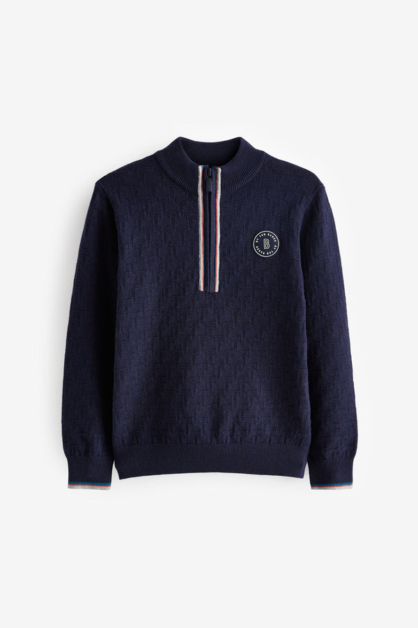 Navy Baker by Ted Baker Navy Knitted Zip Jumper