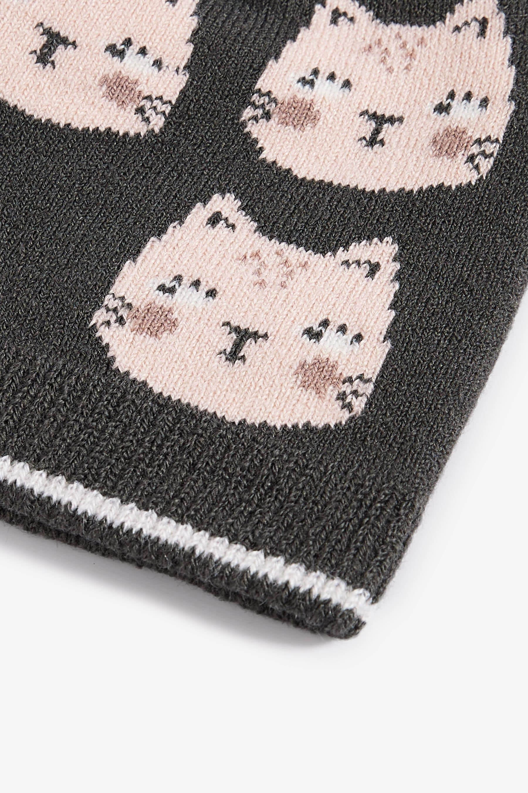 Pink Cat Pom Beanie Hat (3mths-6yrs)