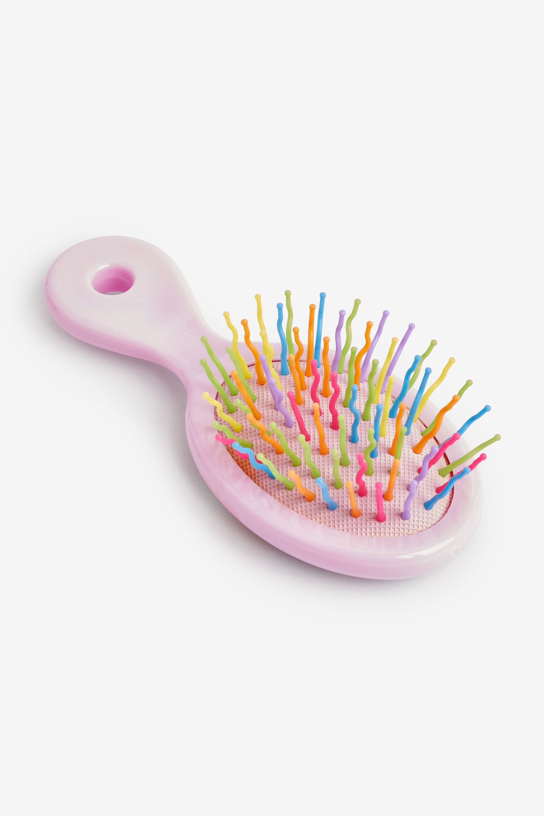 Light Pink A Initial Rainbow Hairbrush