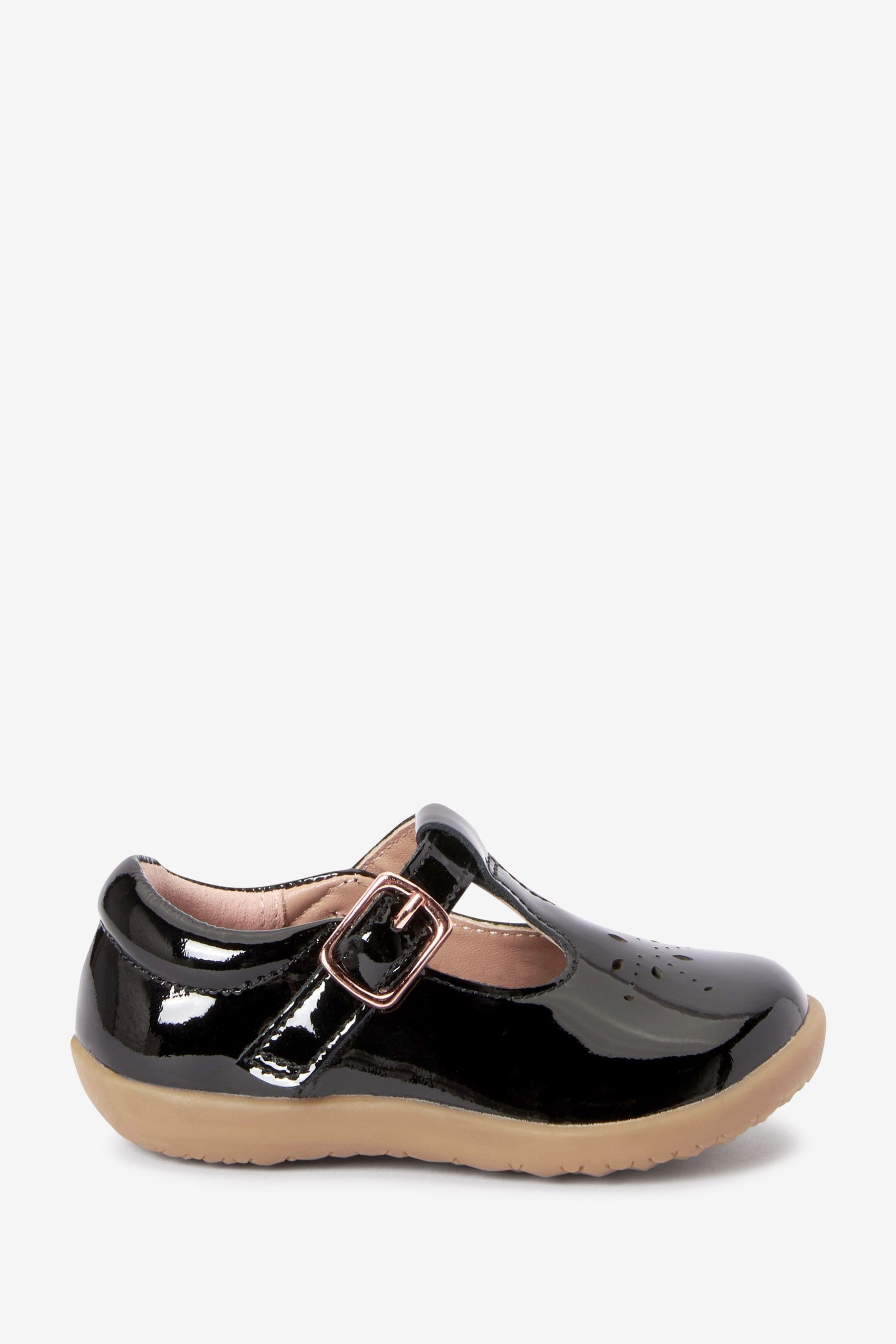 Black Patent Leather First Walker T-Bar Shoes