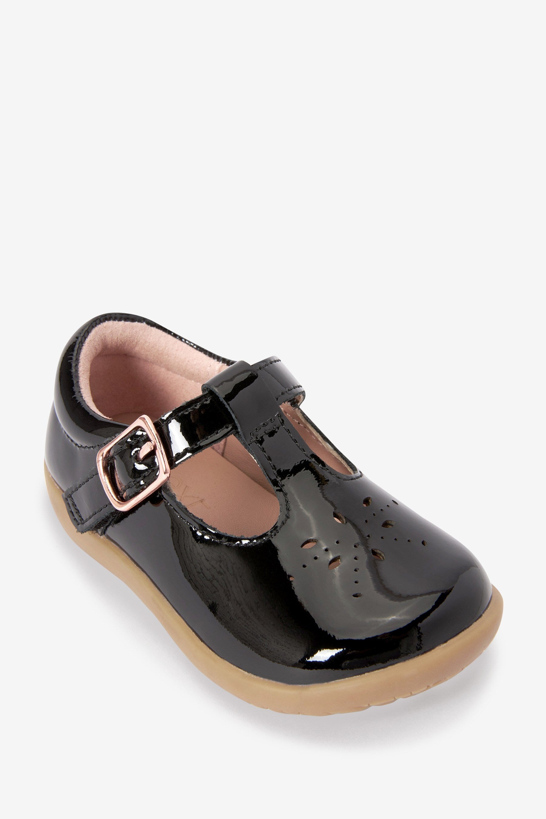 Black Patent Leather First Walker T-Bar Shoes