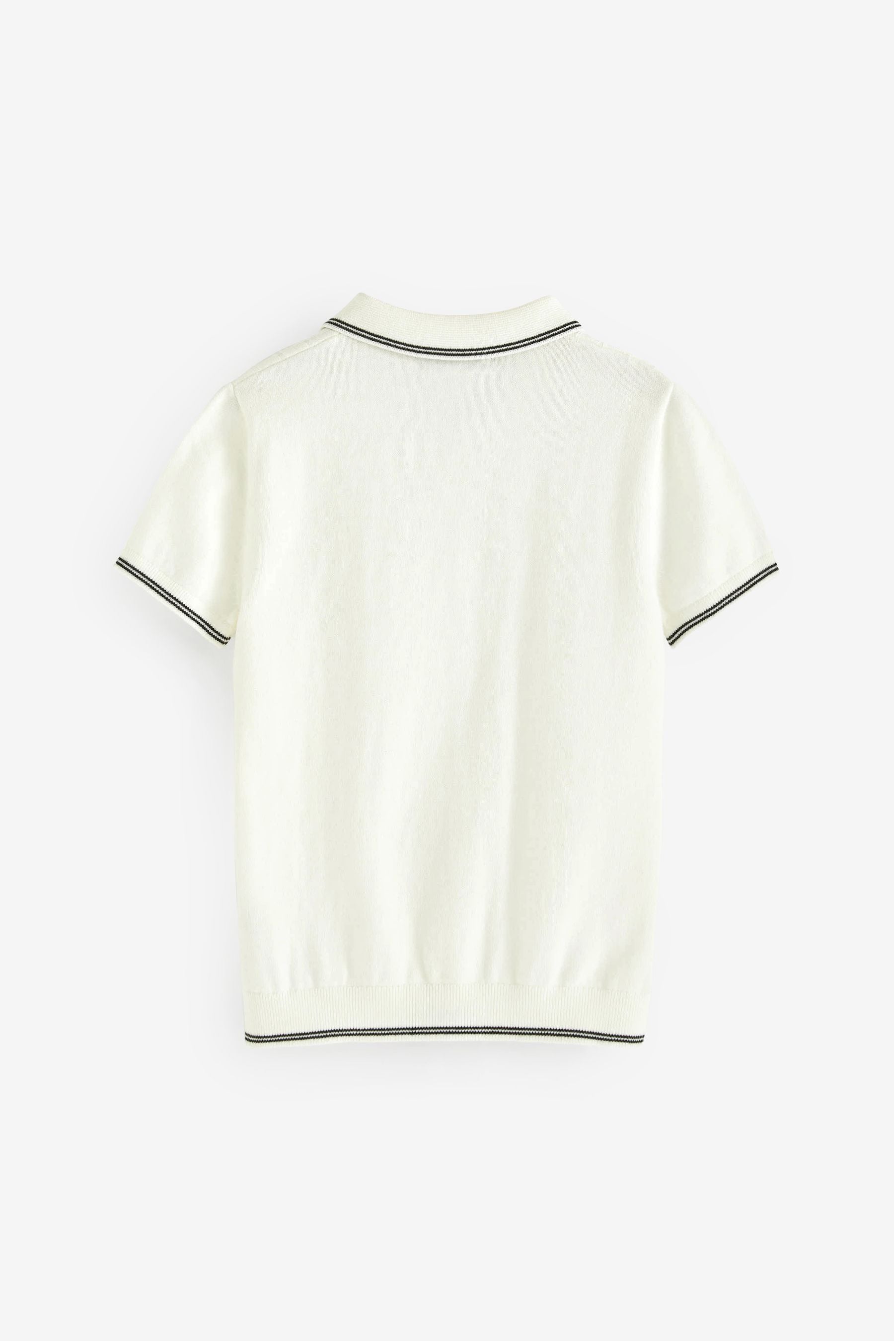 White Polo Short Sleeve Trophy Neck Jumper (3-16yrs)