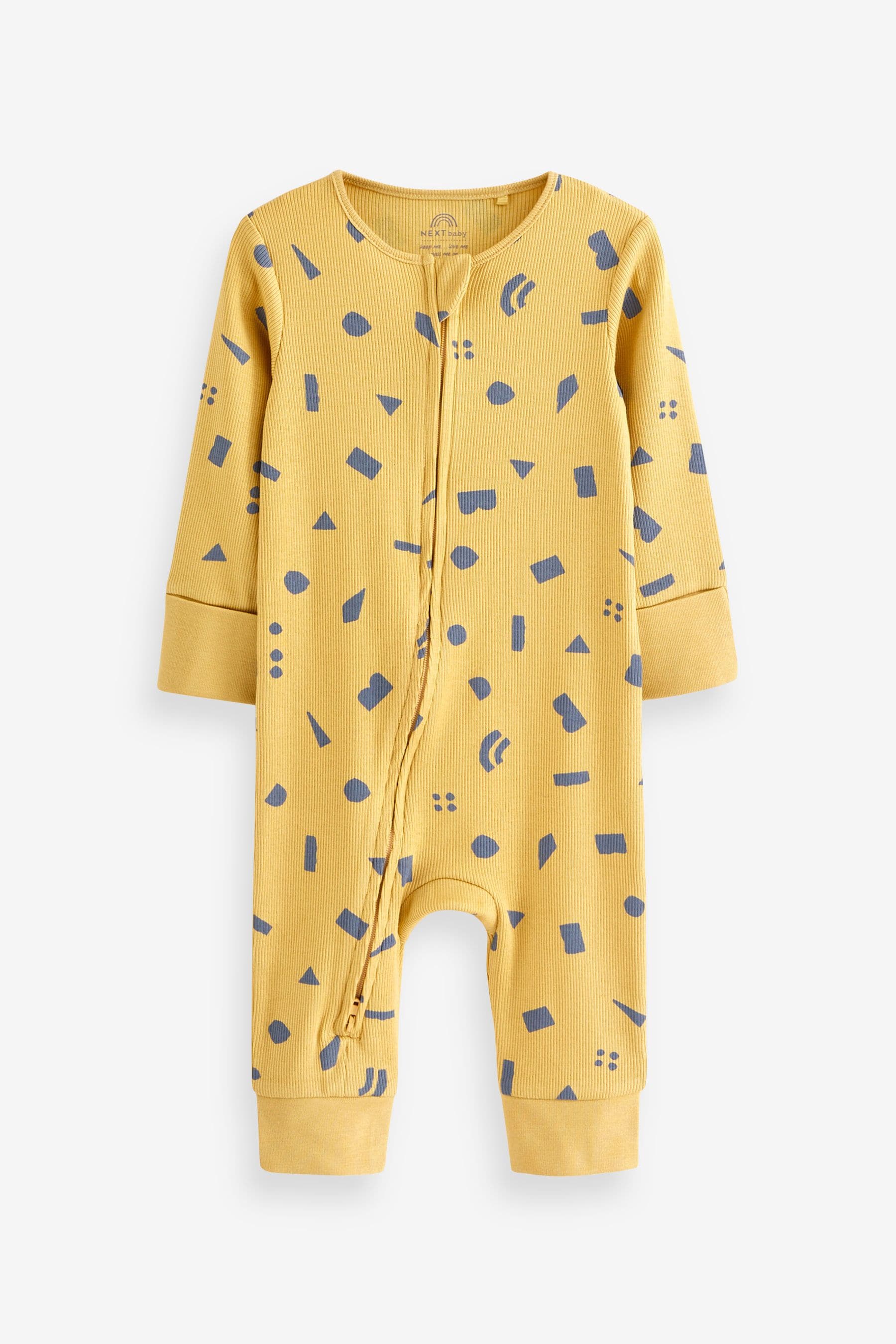 Blue/Yellow Baby Footless Sleepsuits 3 Pack (0mths-3yrs)