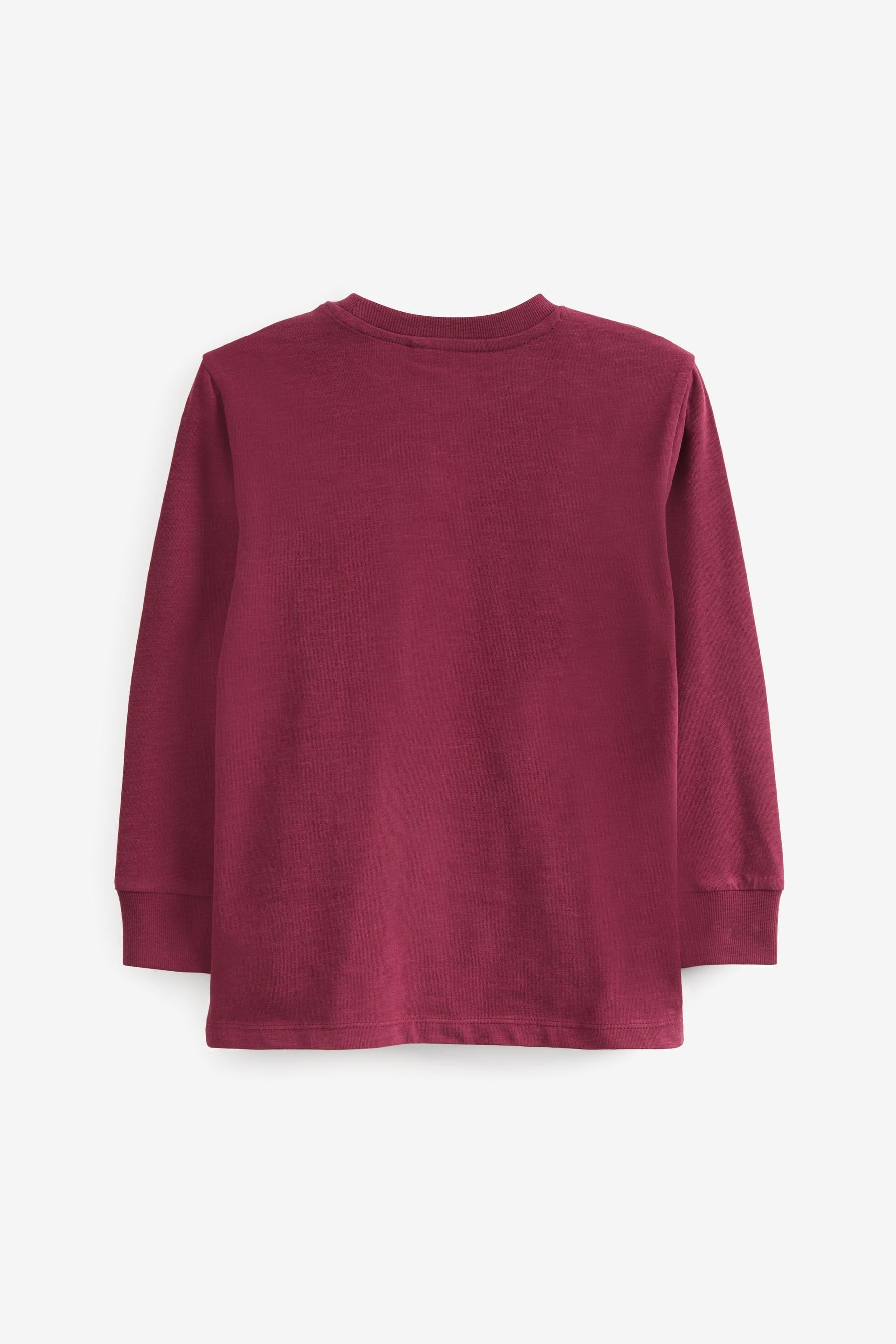 Burgundy Red Long Sleeve Cosy T-Shirt (3-16yrs)