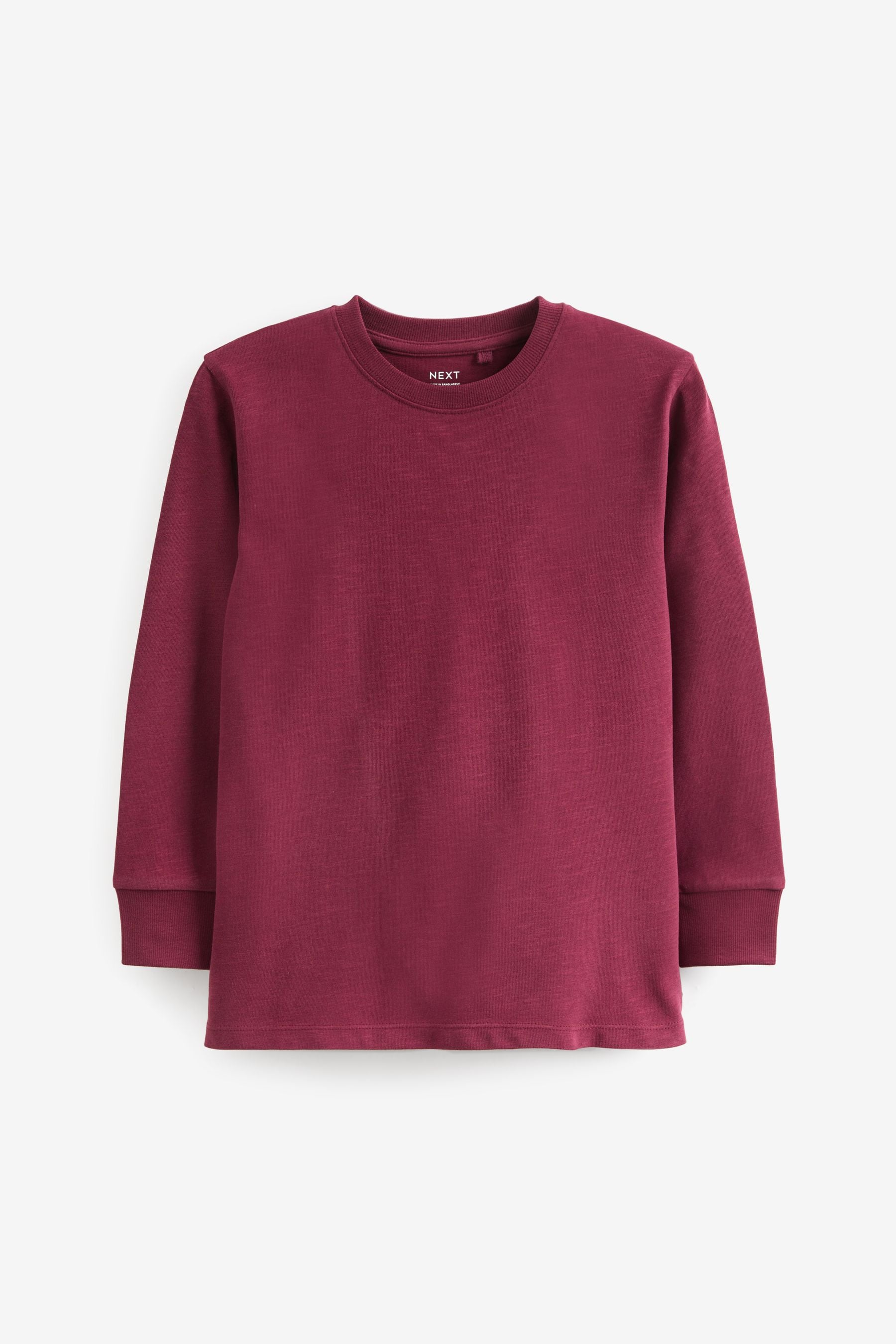 Burgundy Red Long Sleeve Cosy T-Shirt (3-16yrs)