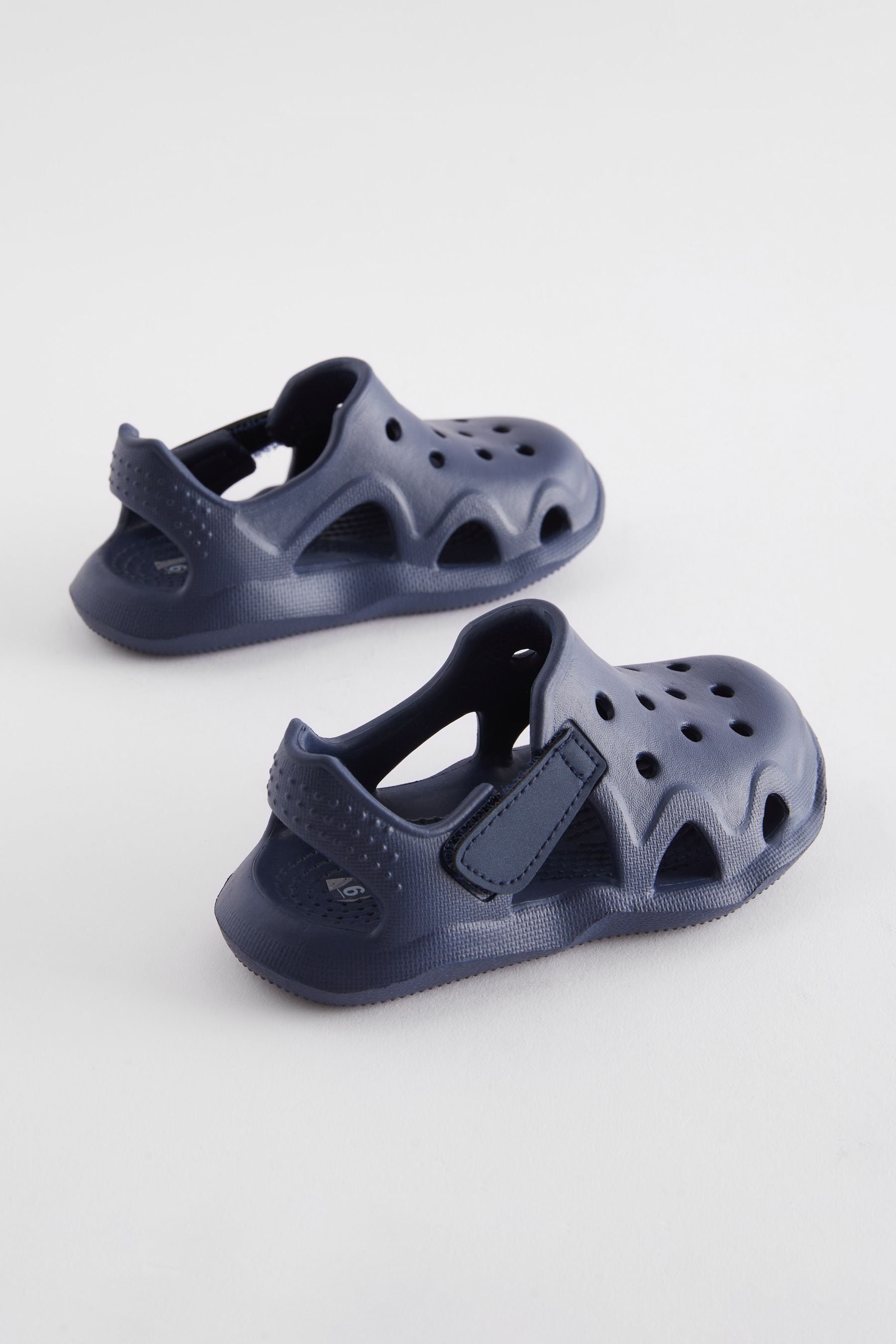 Navy Moulded Closed Toe Clogs