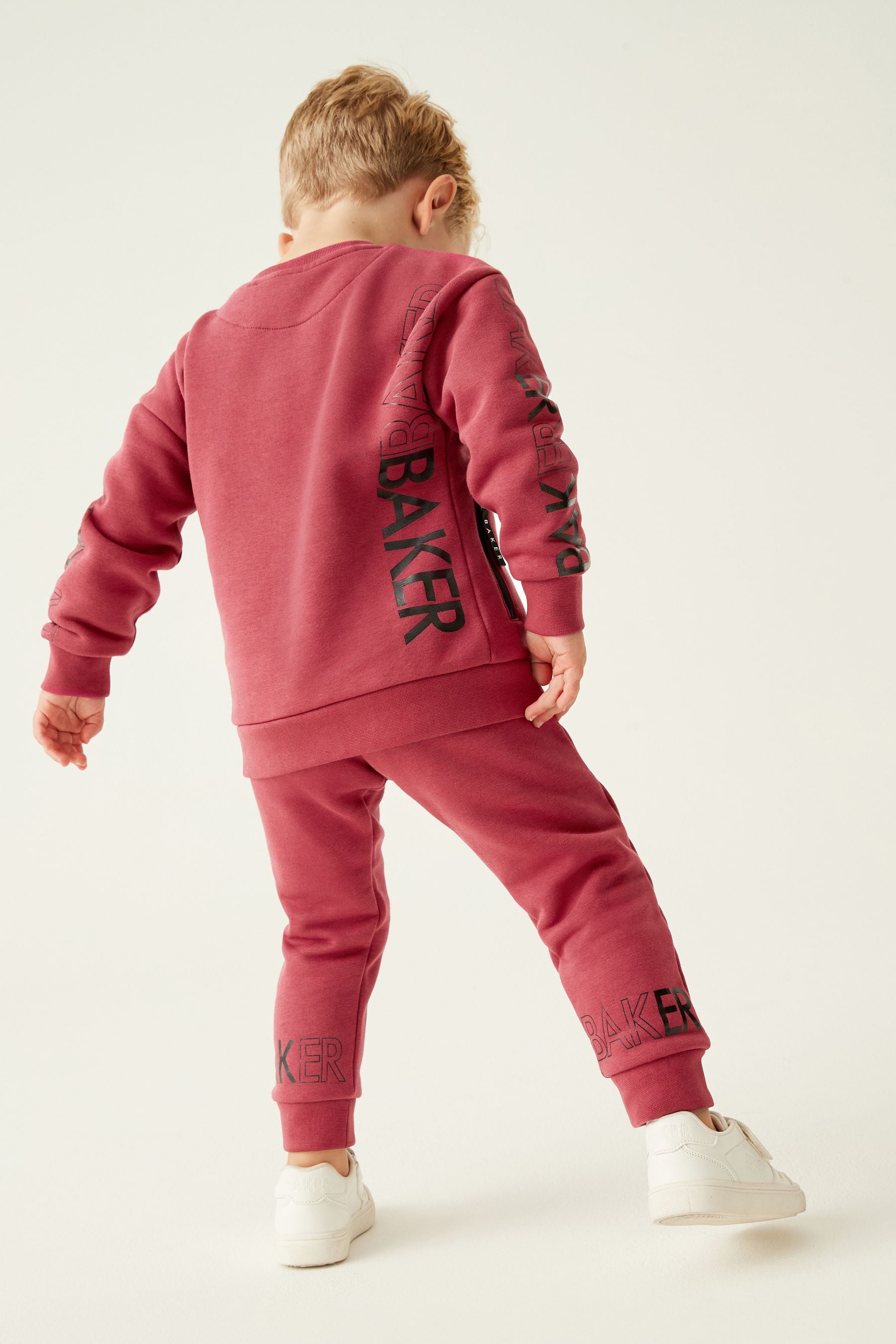 Burgundy Red Baker by Ted Baker (0-6yrs) Letter Sweater and Jogger Set