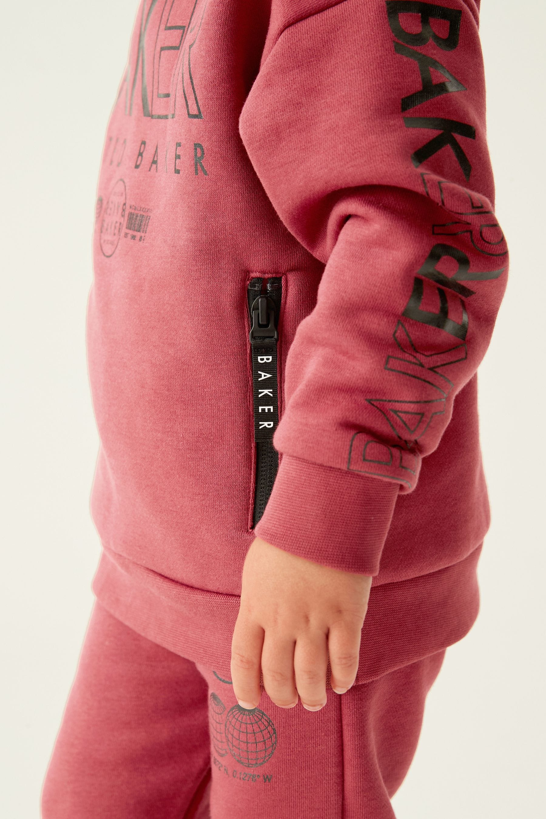 Burgundy Red Baker by Ted Baker (0-6yrs) Letter Sweater and Jogger Set