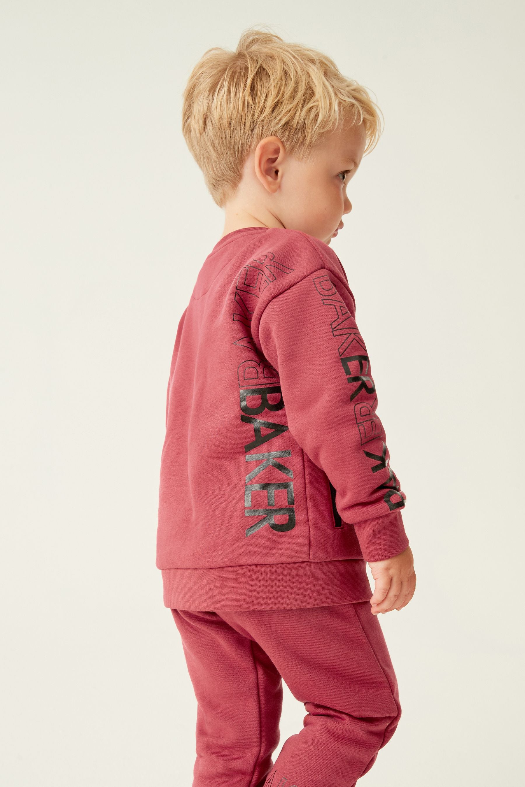 Burgundy Red Baker by Ted Baker (0-6yrs) Letter Sweater and Jogger Set