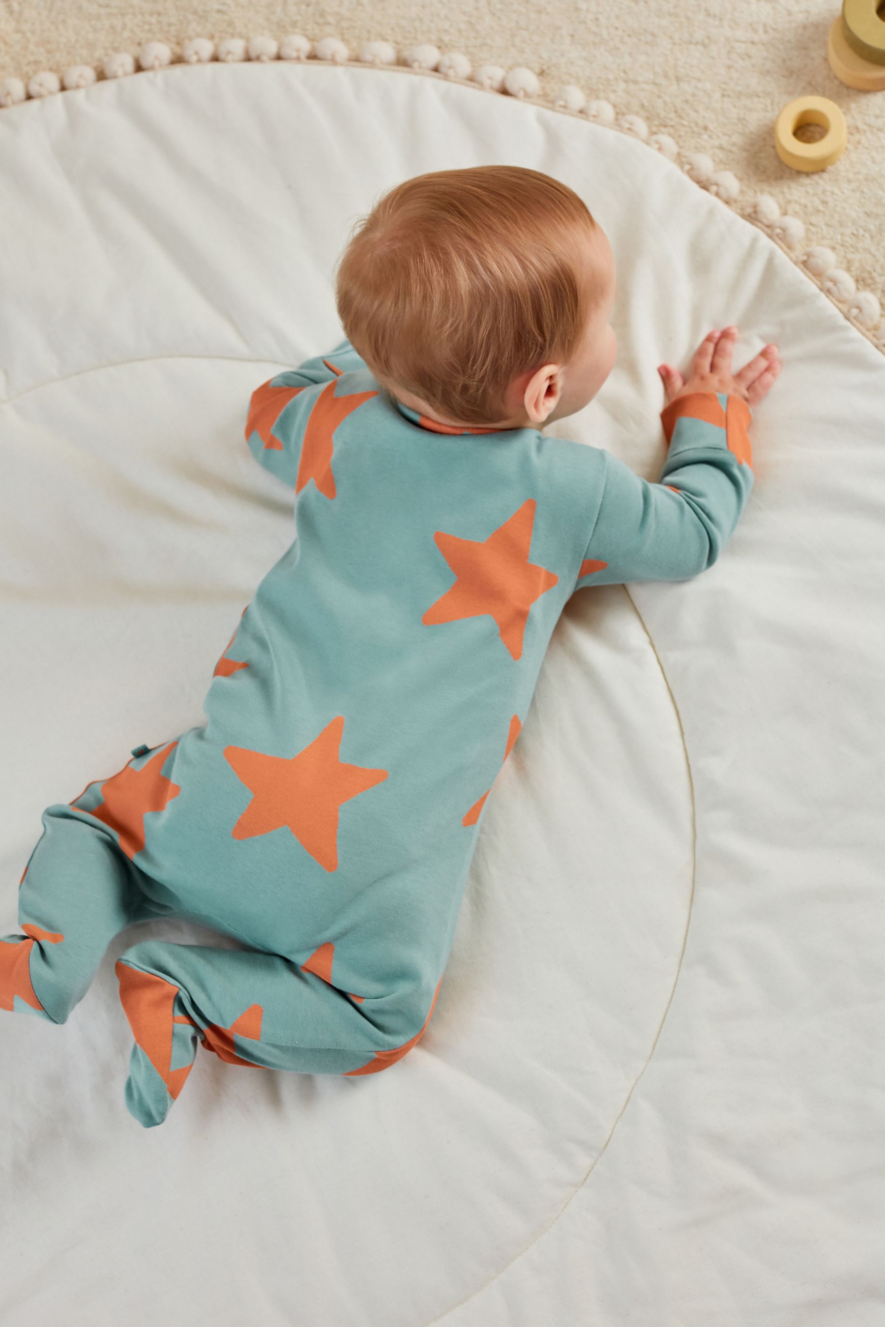 Blue Baby Zip Sleepsuits 3 Pack (0mths-2yrs)