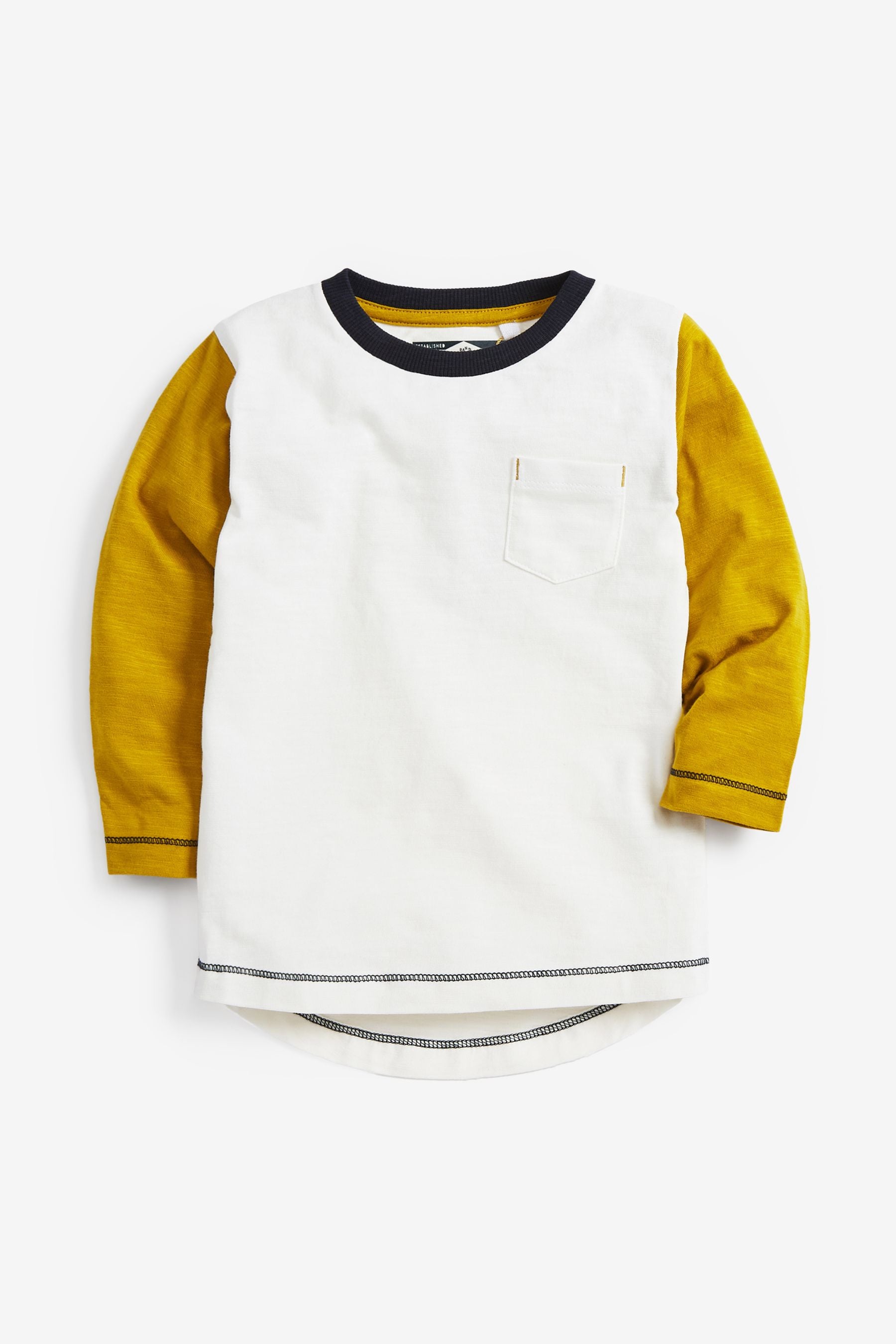 Multi 5 Pack Colourblock Long Sleeve T-Shirts (3mths-7yrs)