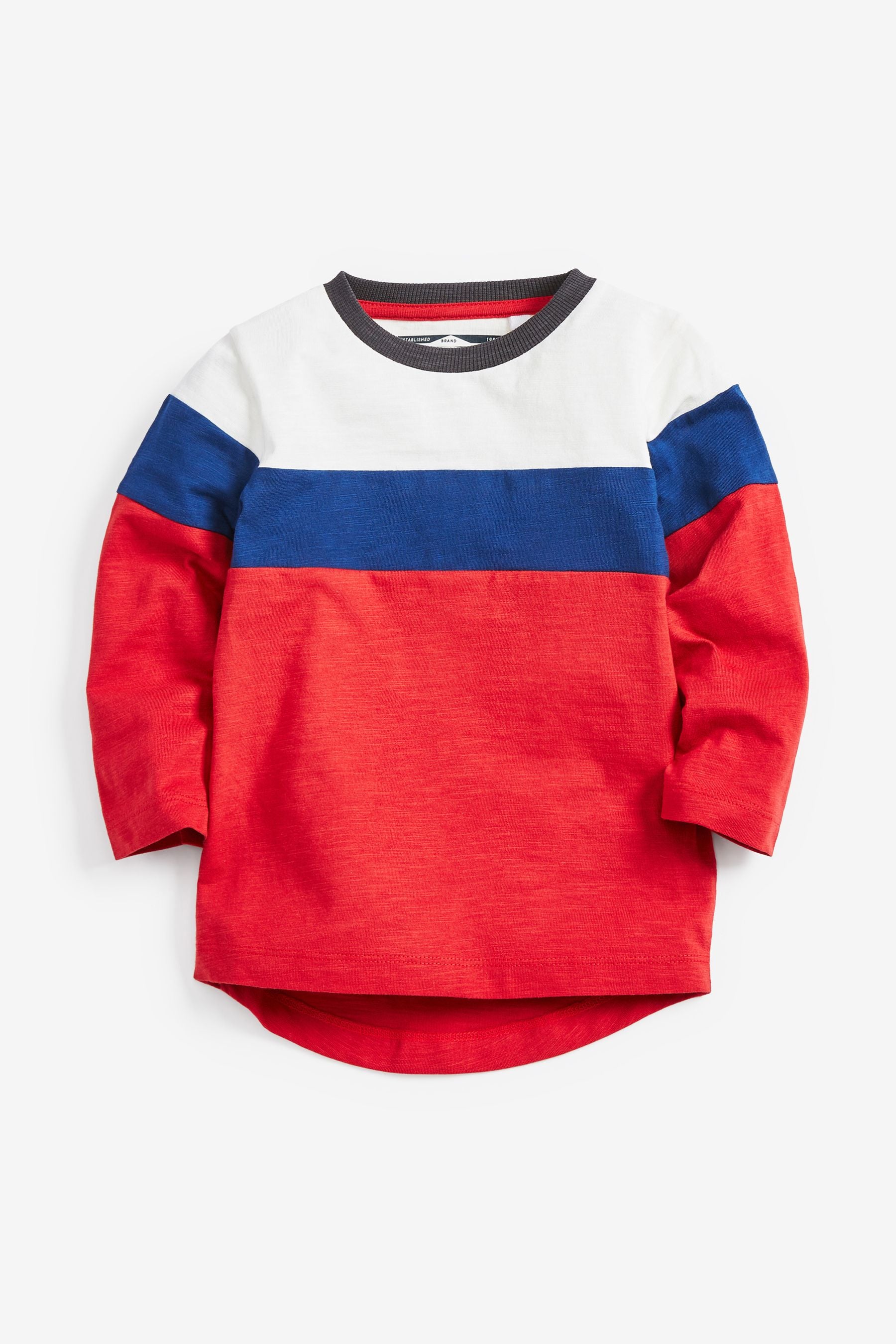 Multi 5 Pack Colourblock Long Sleeve T-Shirts (3mths-7yrs)