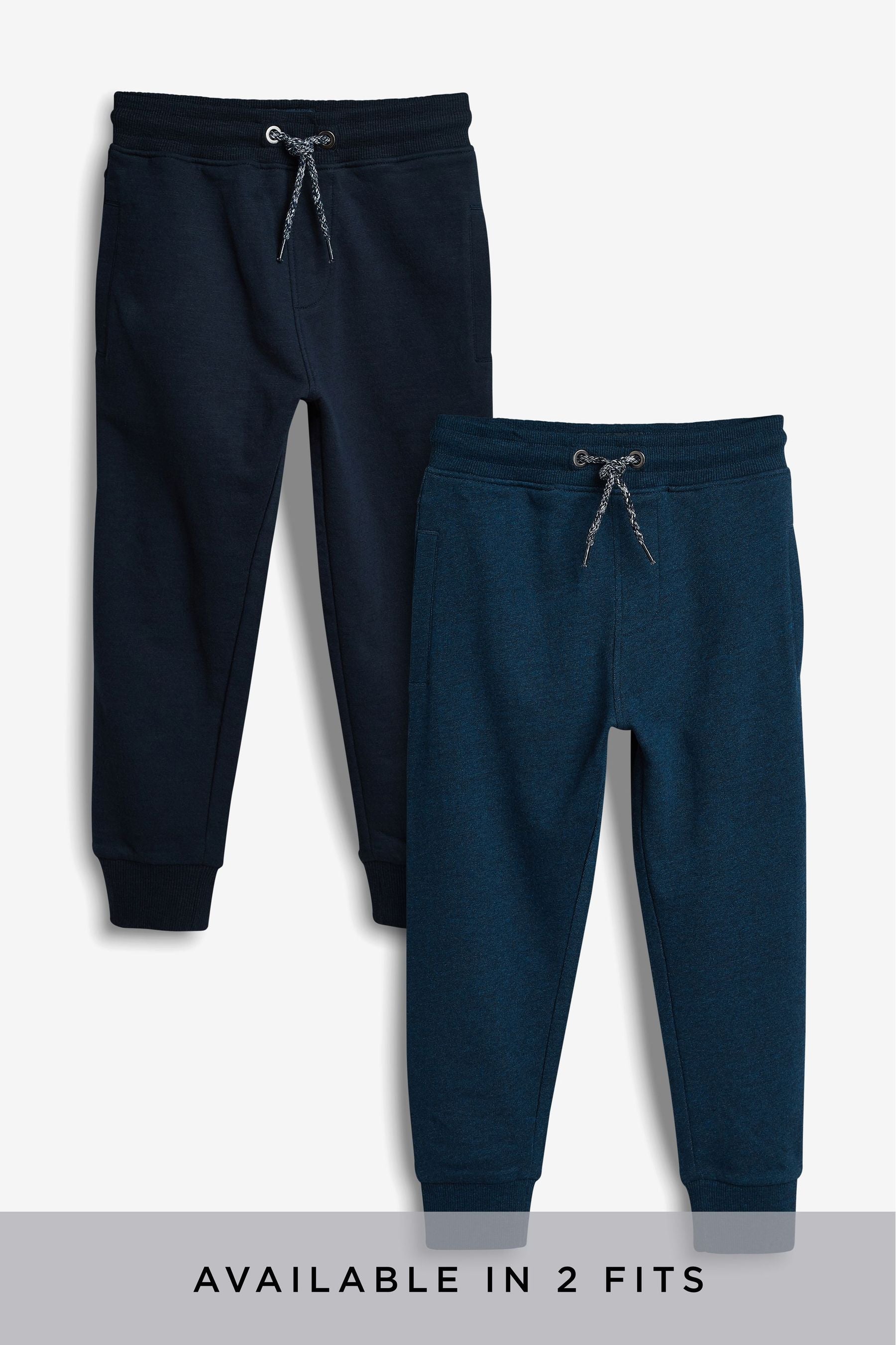 Blue/Navy Cotton Rich 2 Pack Joggers (3-16yrs)