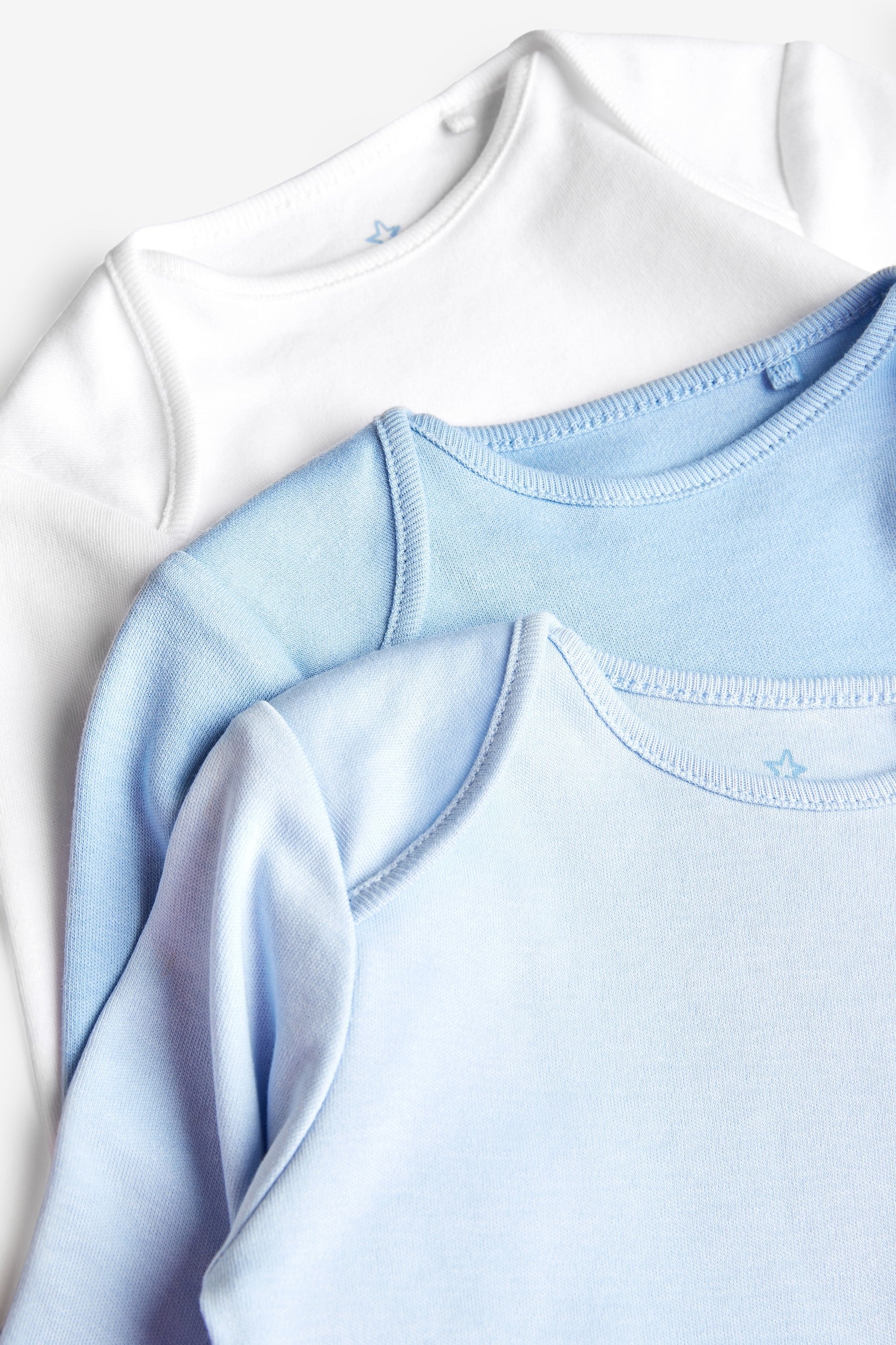 Blue Baby Long Sleeve Bodysuits