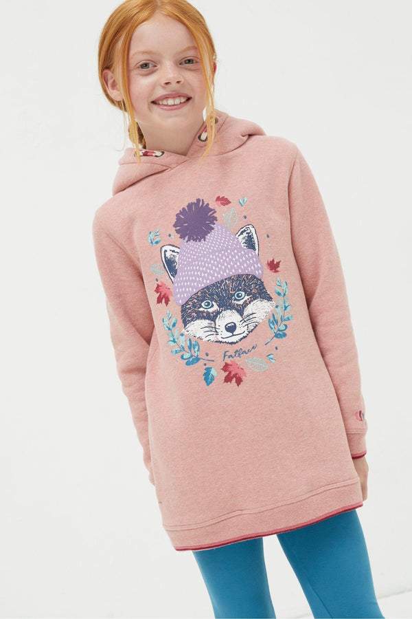 Pink FatFace Fox Longline Hoodie