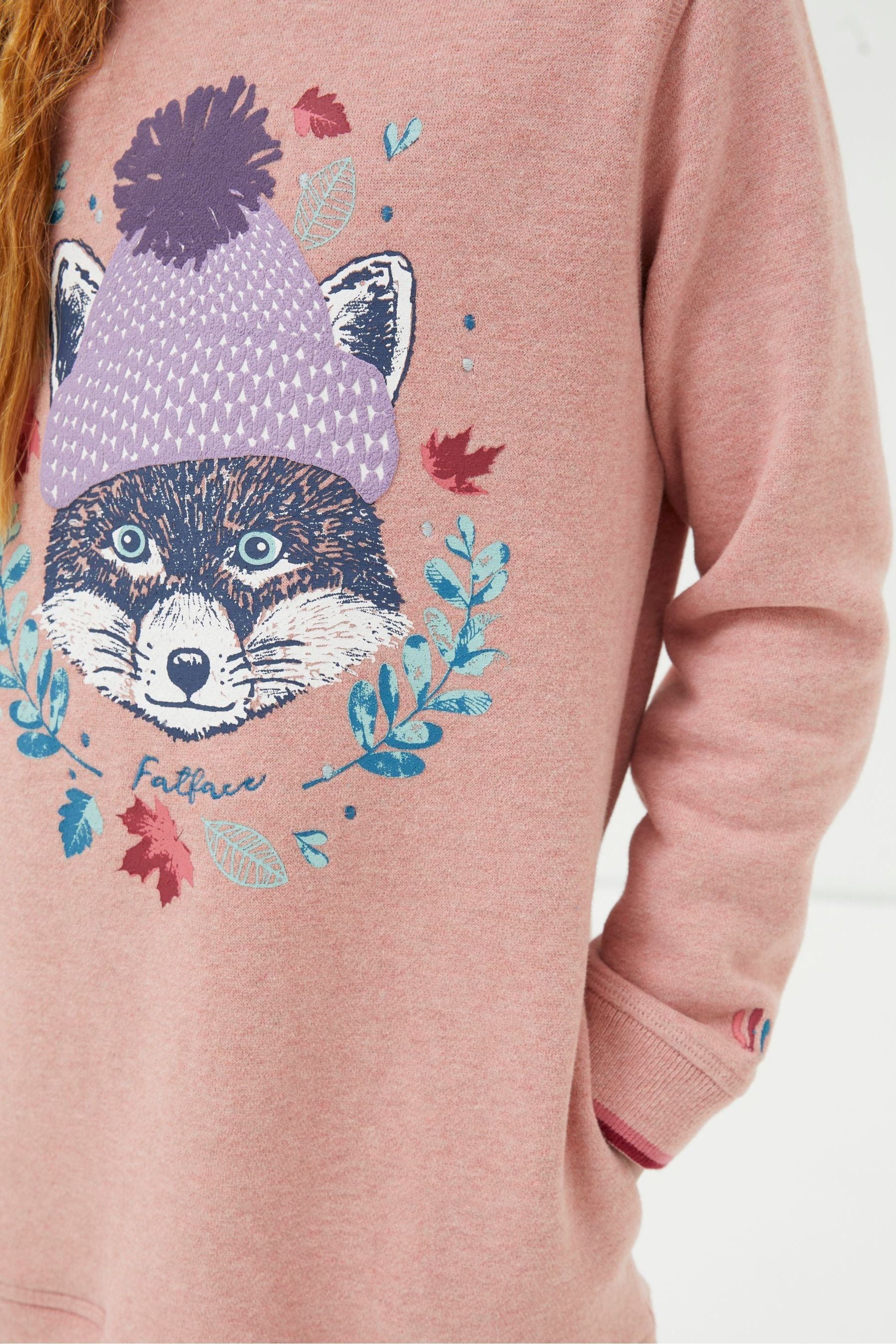 Pink FatFace Fox Longline Hoodie