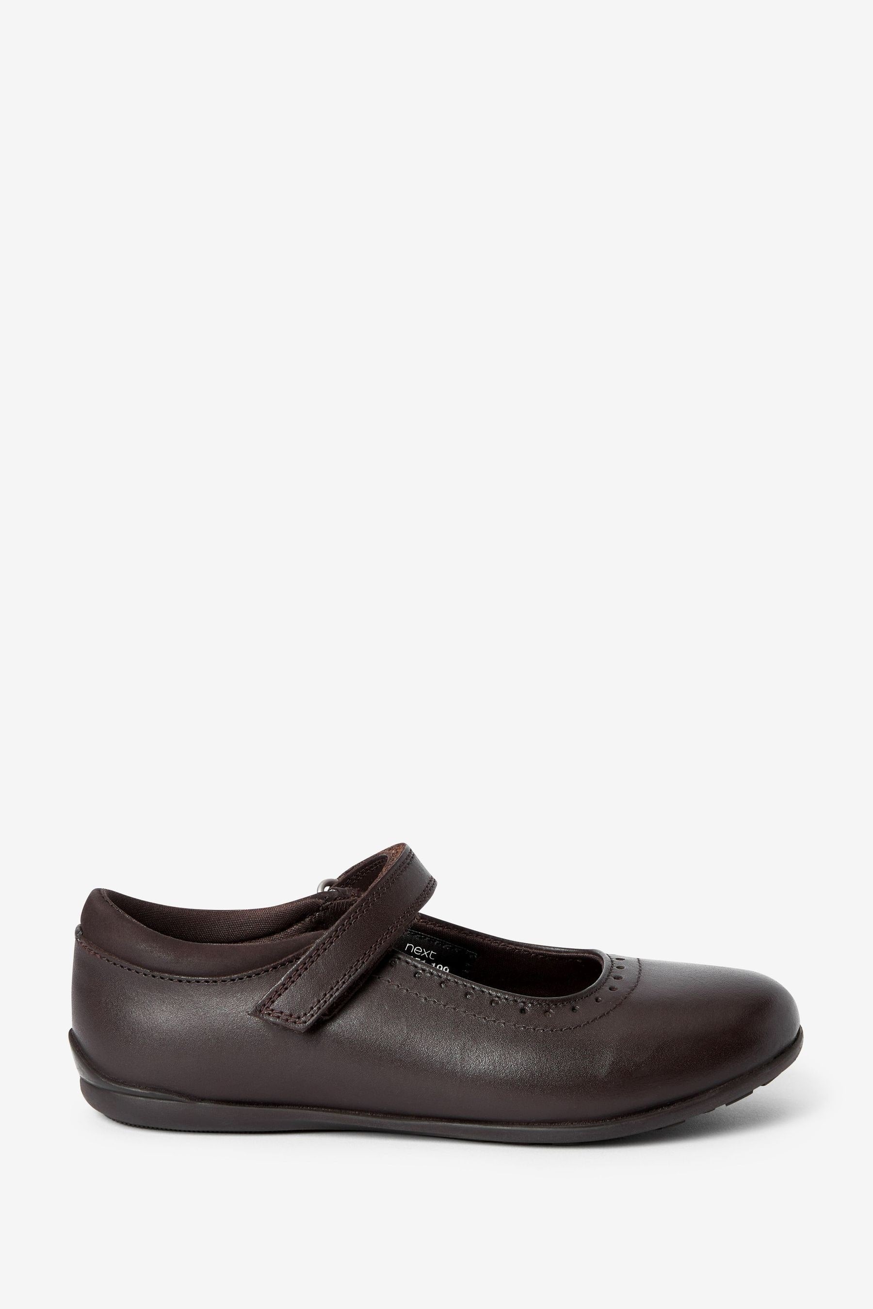 Chocolate Brown School Leather Mary Jane Brogues