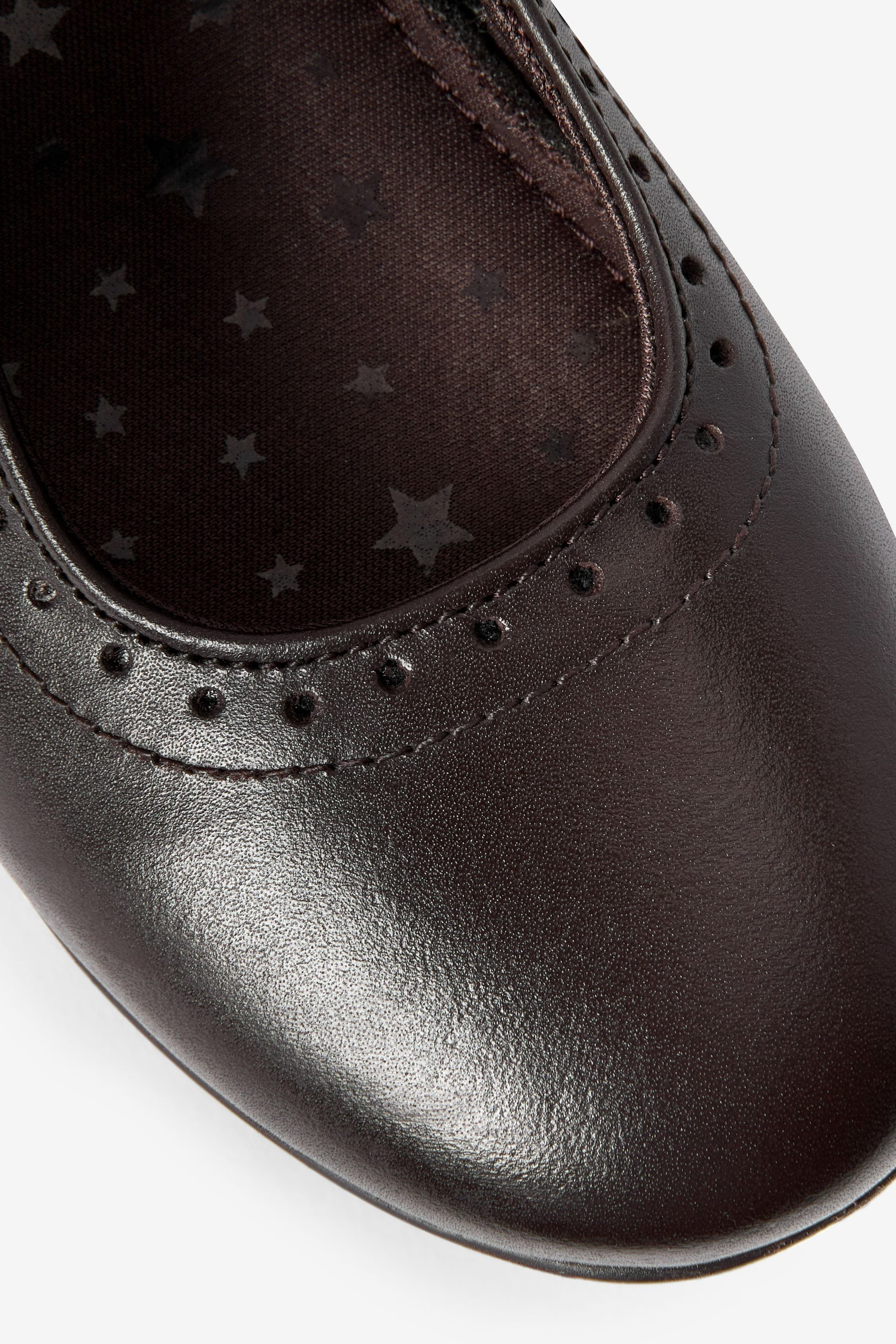 Chocolate Brown School Leather Mary Jane Brogues