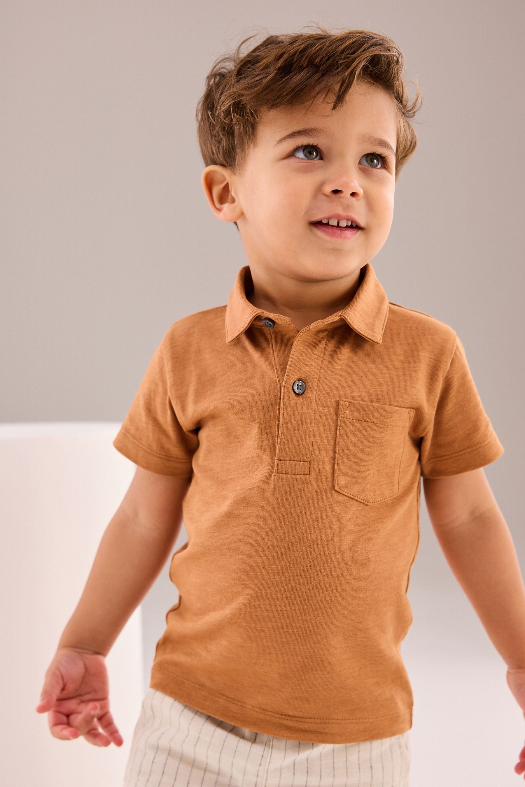 Rust Brown Short Sleeve Polo Shirt (3mths-7yrs)