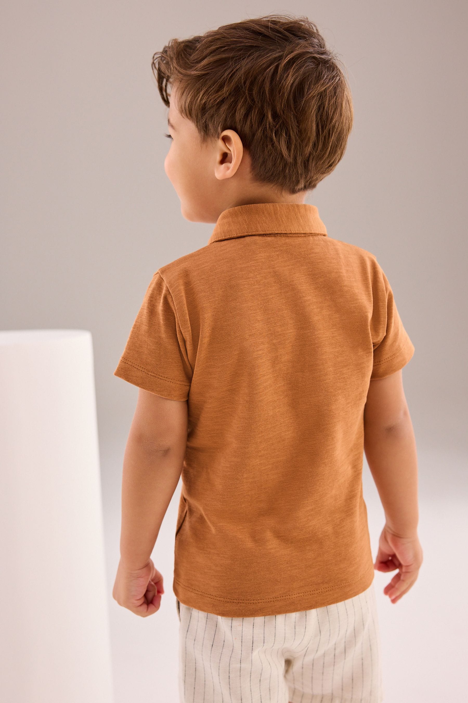 Rust Brown Short Sleeve Polo Shirt (3mths-7yrs)